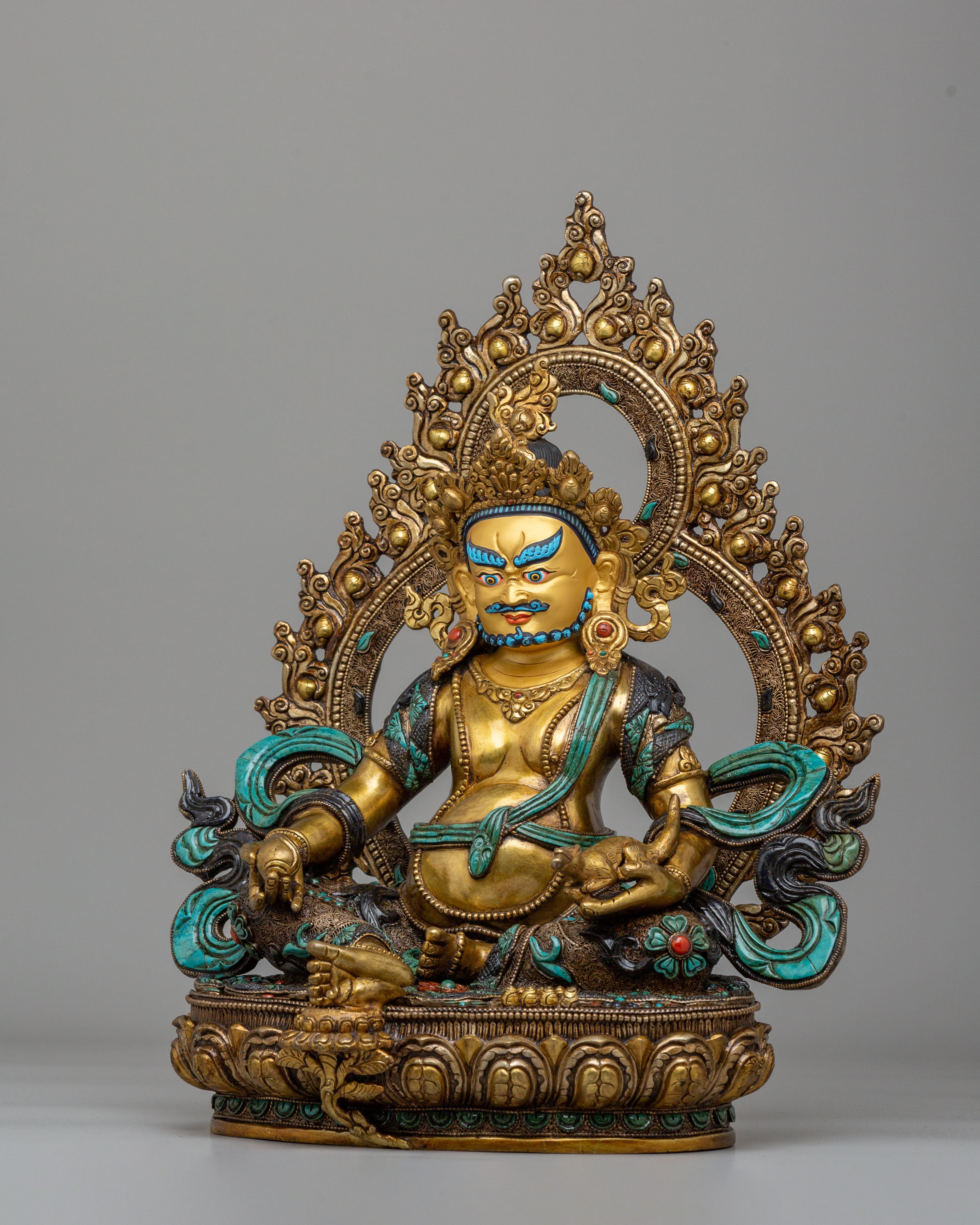Tibetan Dzambhala Altar Statue | Prosperity and Meditation Shrine Decor