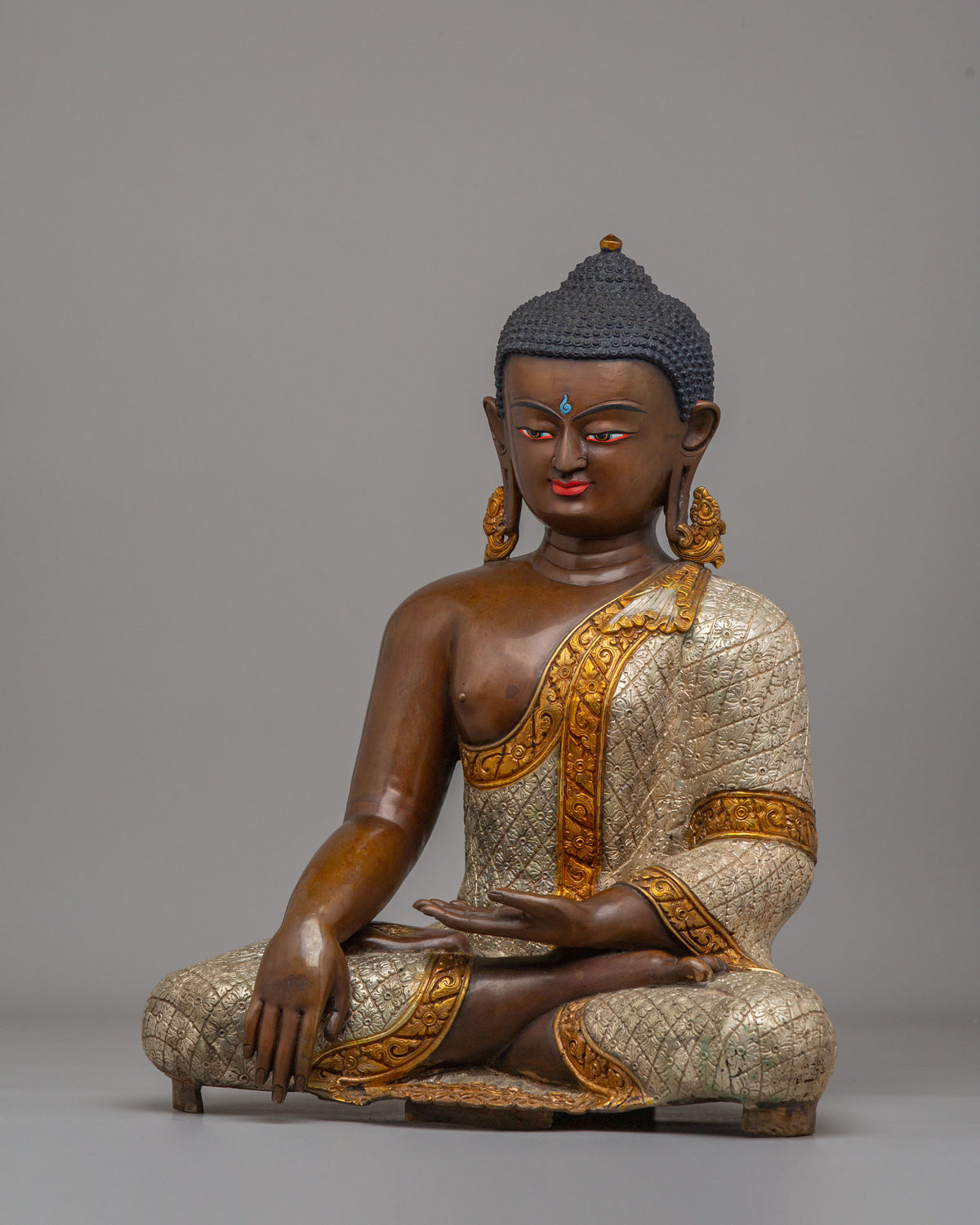 Shakyamuni Buddha Enlightenment Figure | Traditional Tibetan Buddhist Artwork