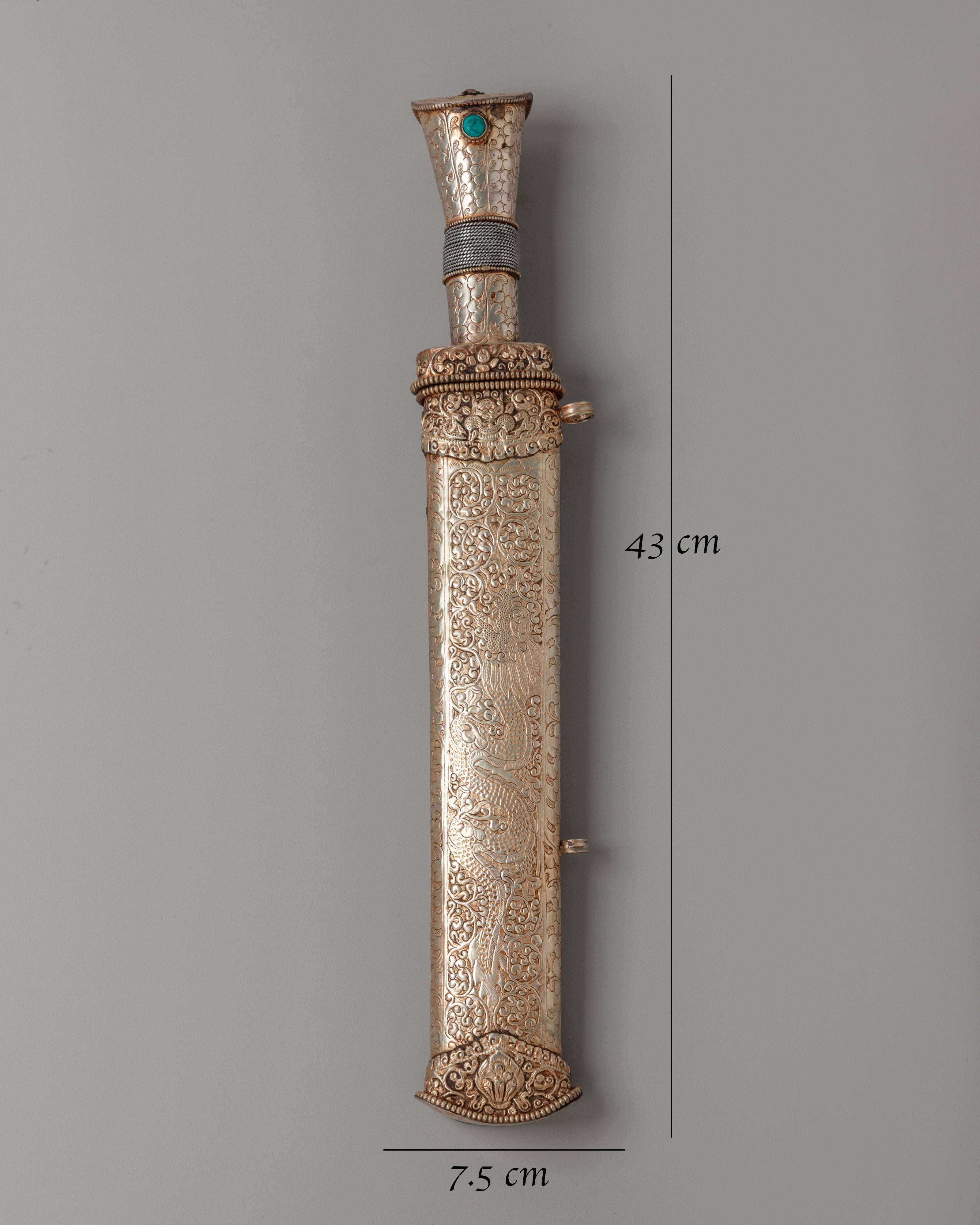 Traditional Ceremonial Knife | Silver Plated Ritual Blade for Decor