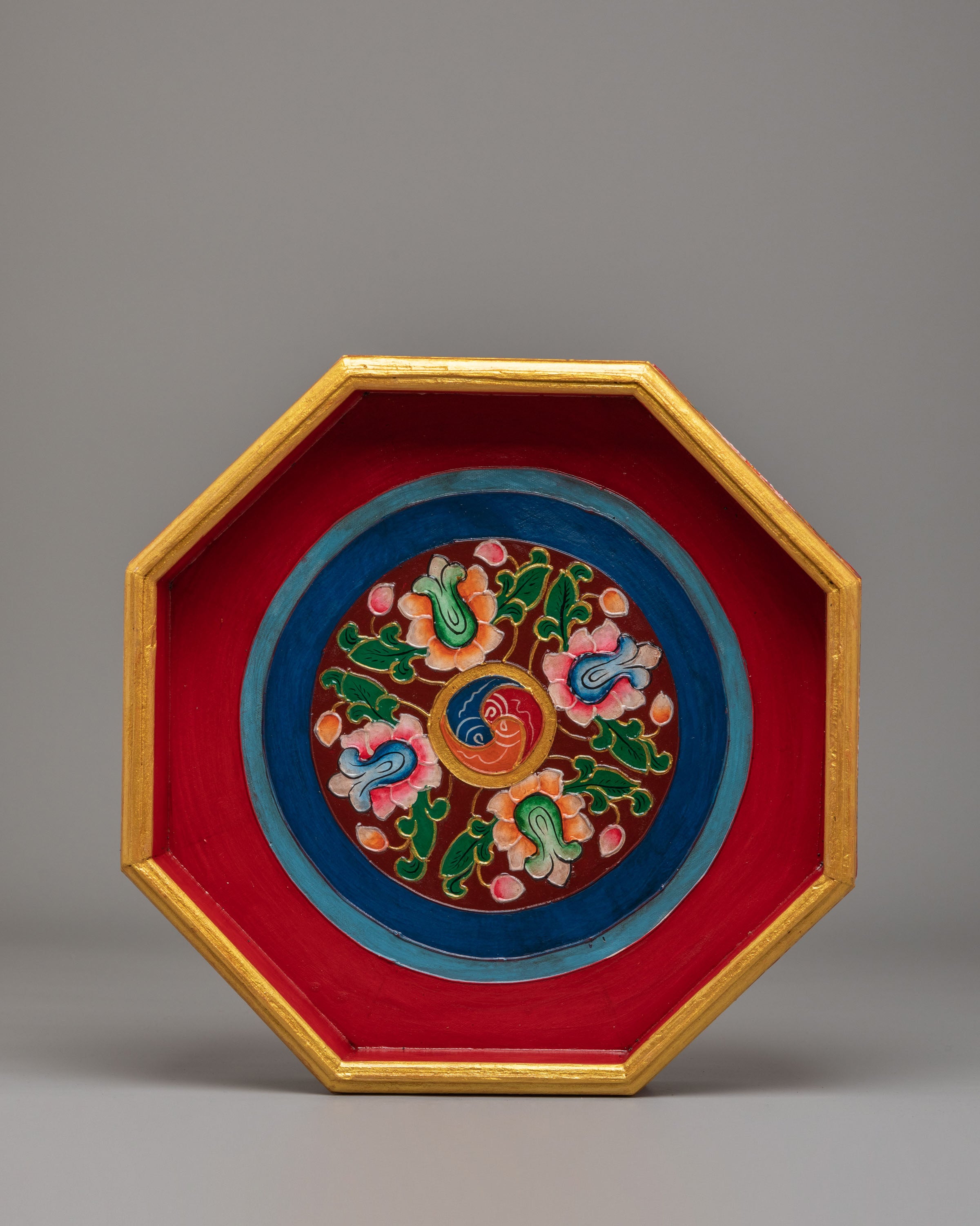 Buddhist Altar Tray | Hand-painted Ritual Plate