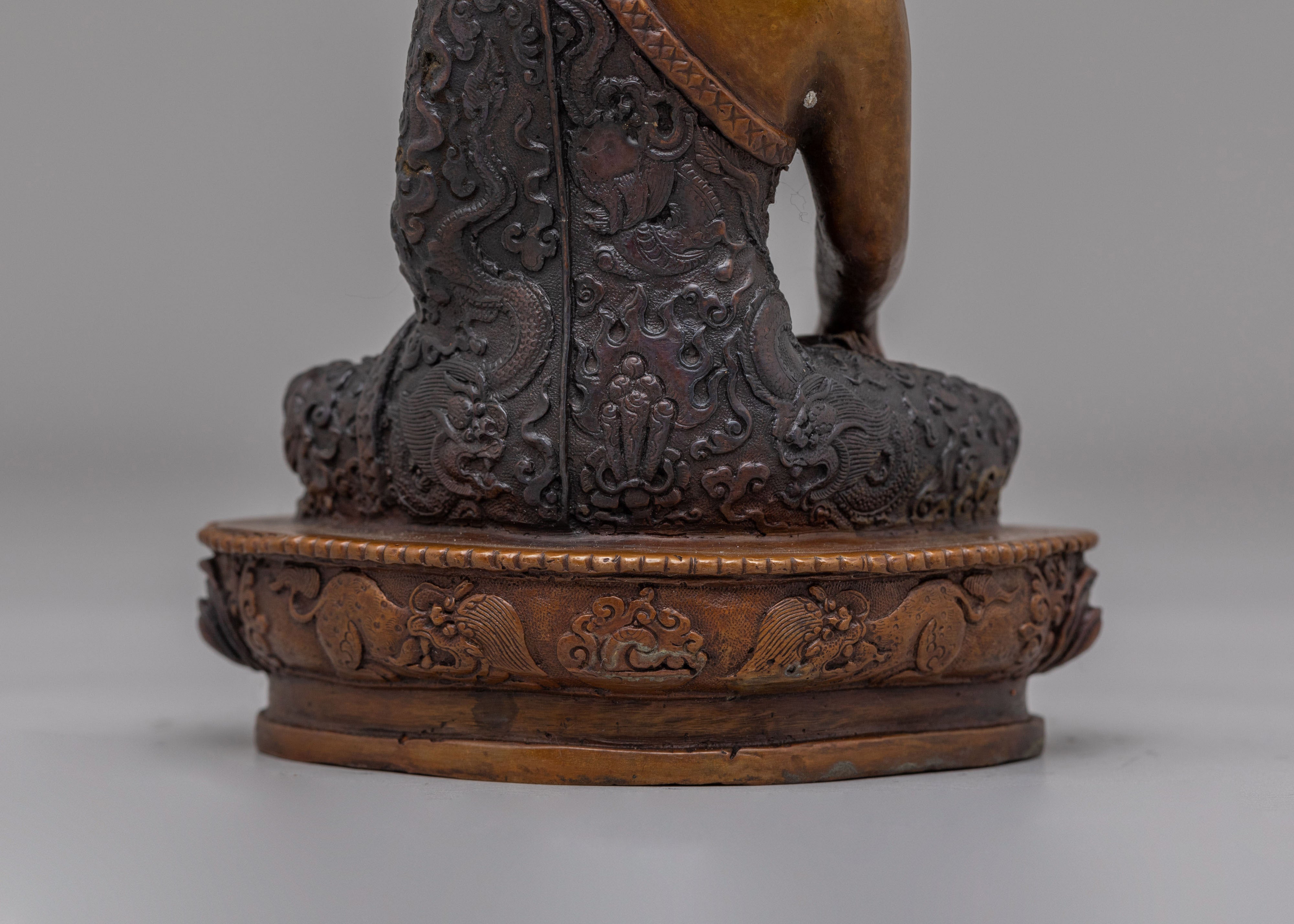 Shakyamuni Buddha Statue for Devotion | Handcrafted Oxidized Copper Art