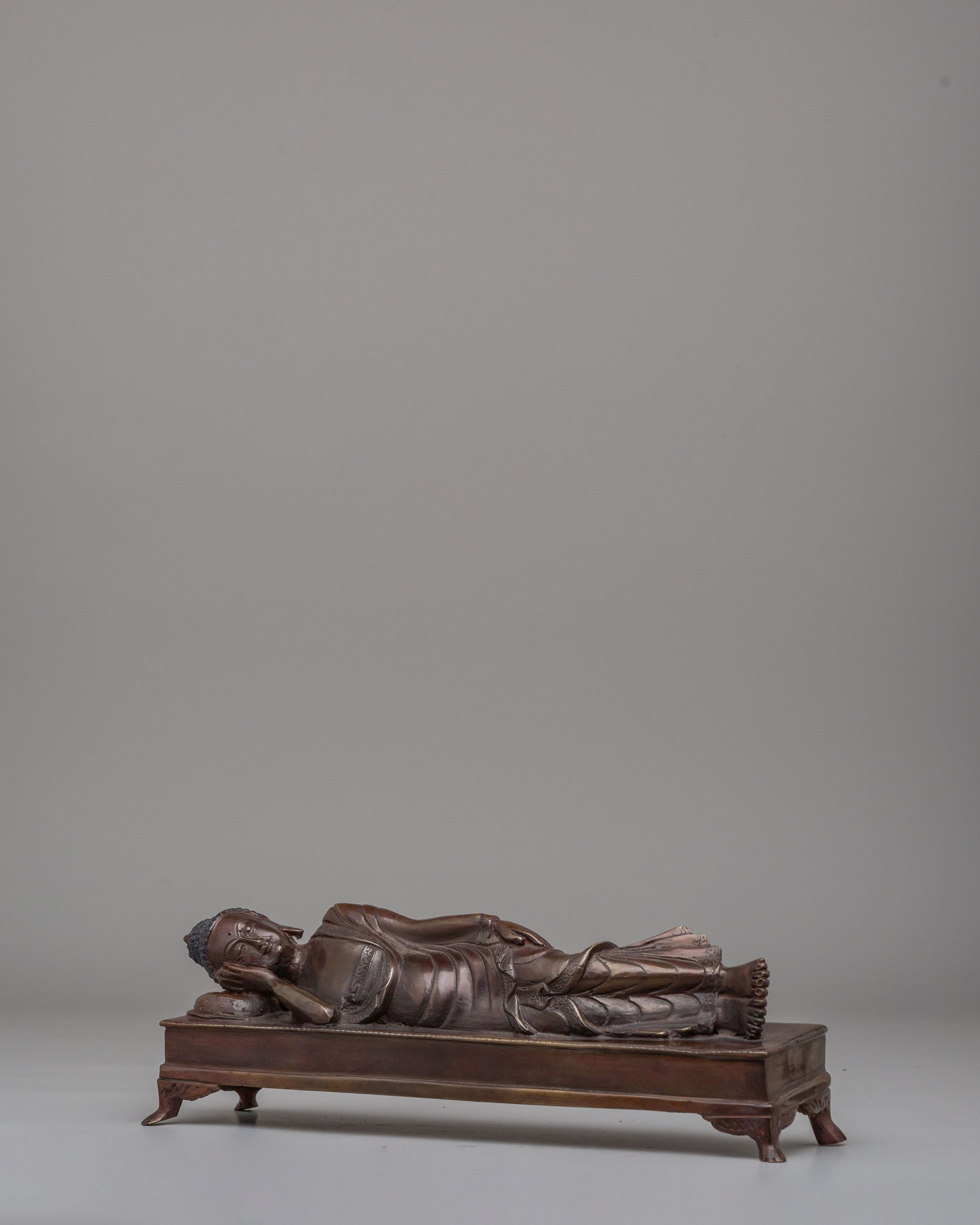 Handmade Sleeping Buddha Sculpture | Traditional Meditation Decor