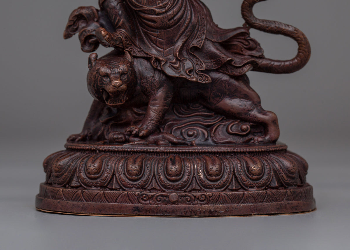 Sacred Dorje Drollo Statue | Oxidized Copper Tibetan Protector Deity Sculpture