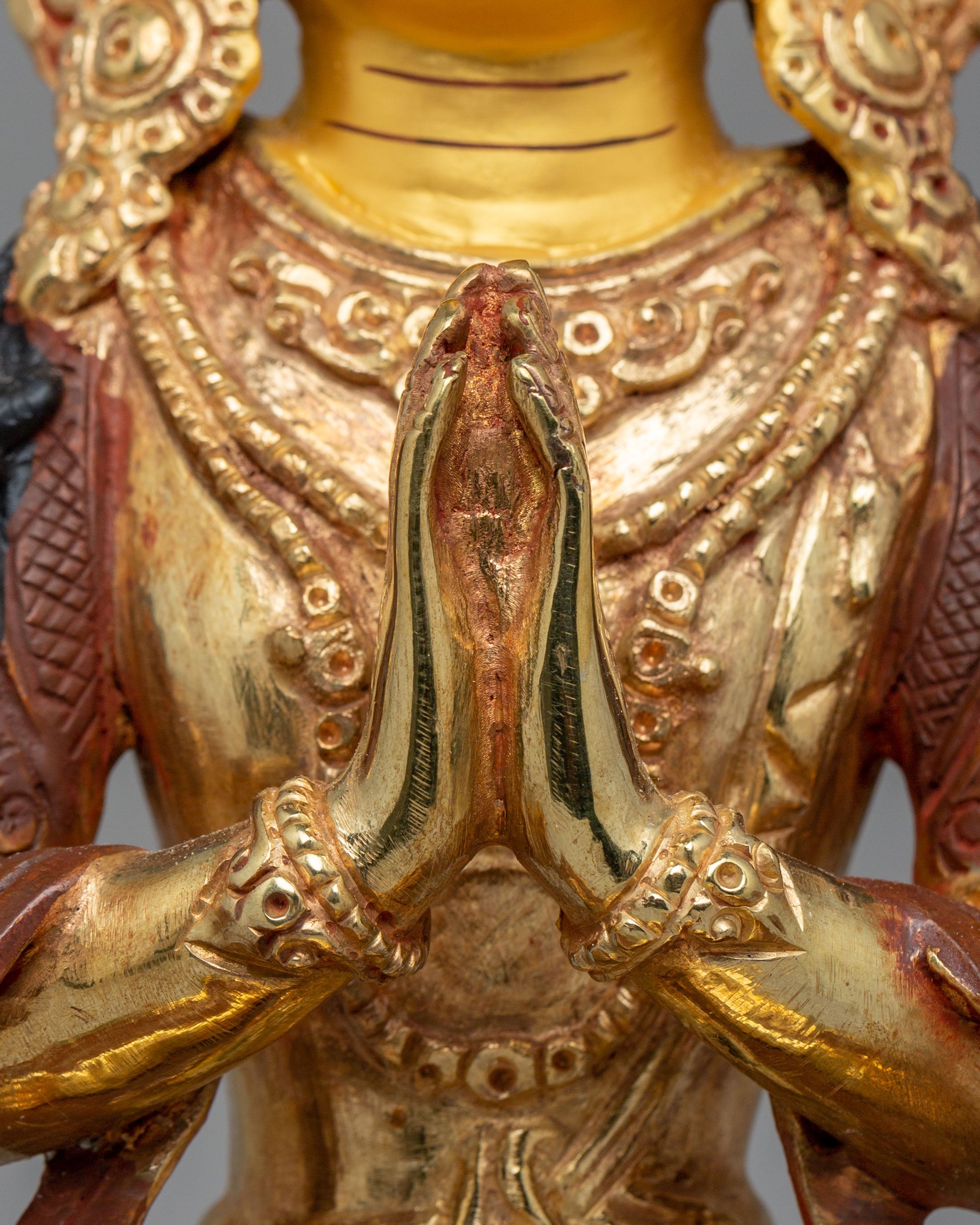 Handmade Four Armed Chenrezig Statue | Tibetan Bodhisattva of Compassion