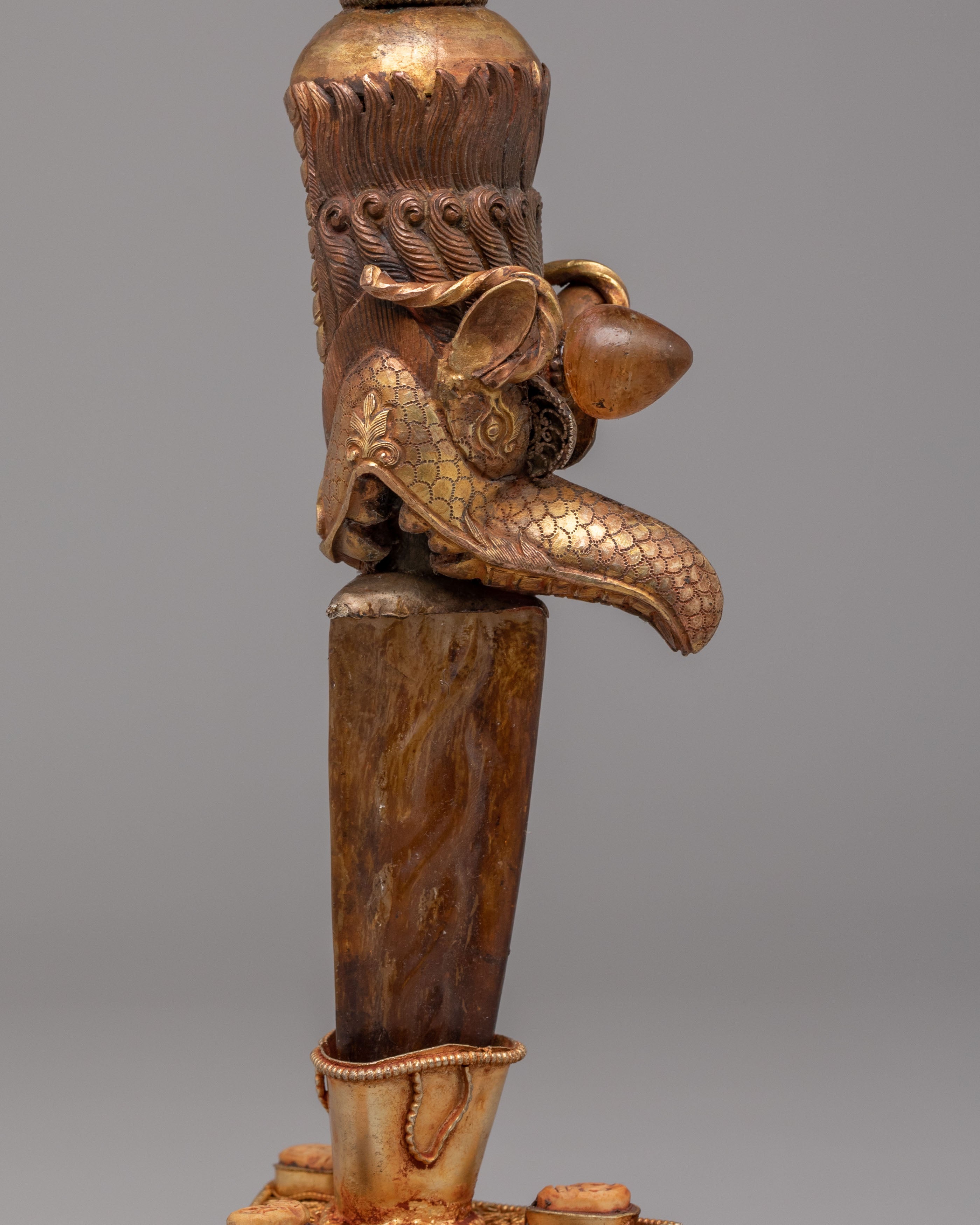 Sacred Buddhist Phurba | Gold-Plated Ritual Dagger