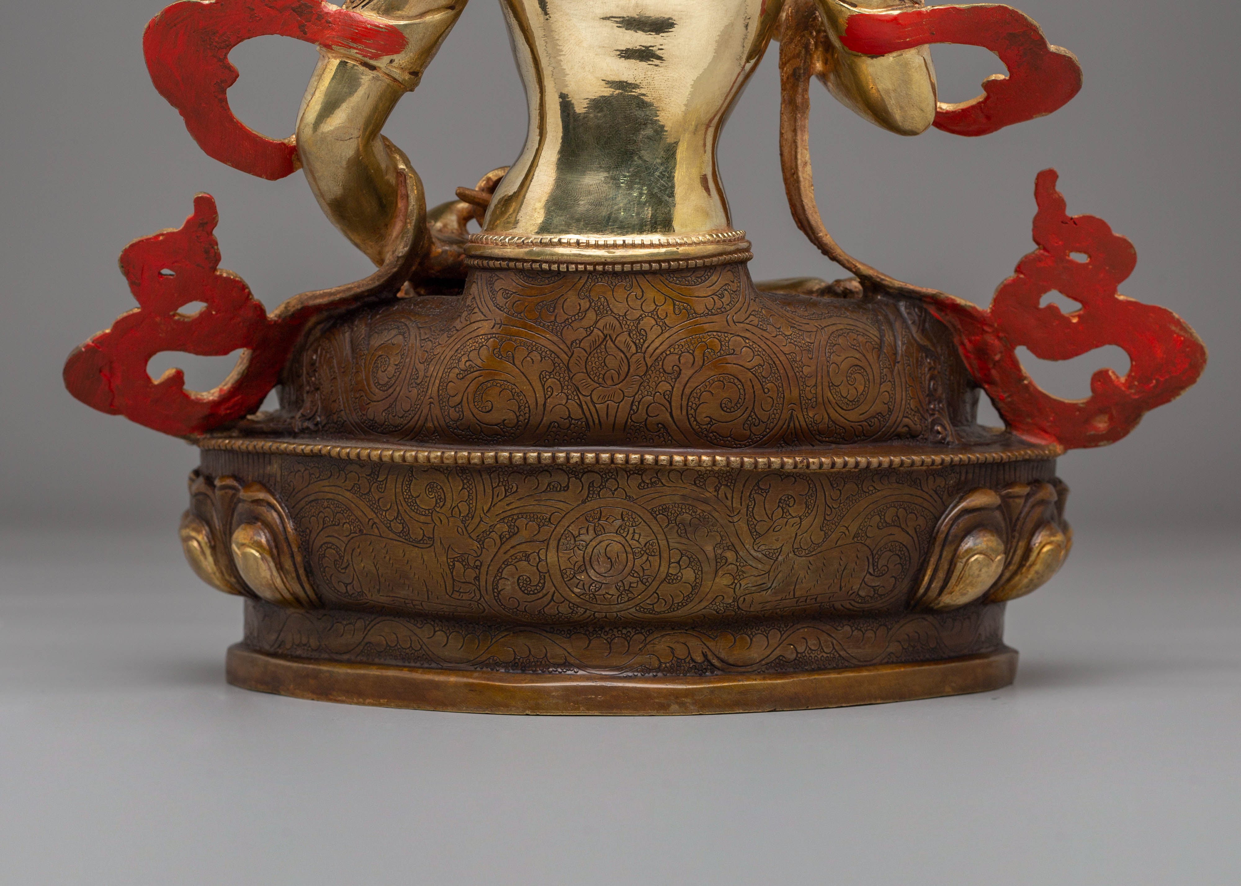 Vajrasattva Handmade Copper Statue | 24K Gold Plated with Gemstone