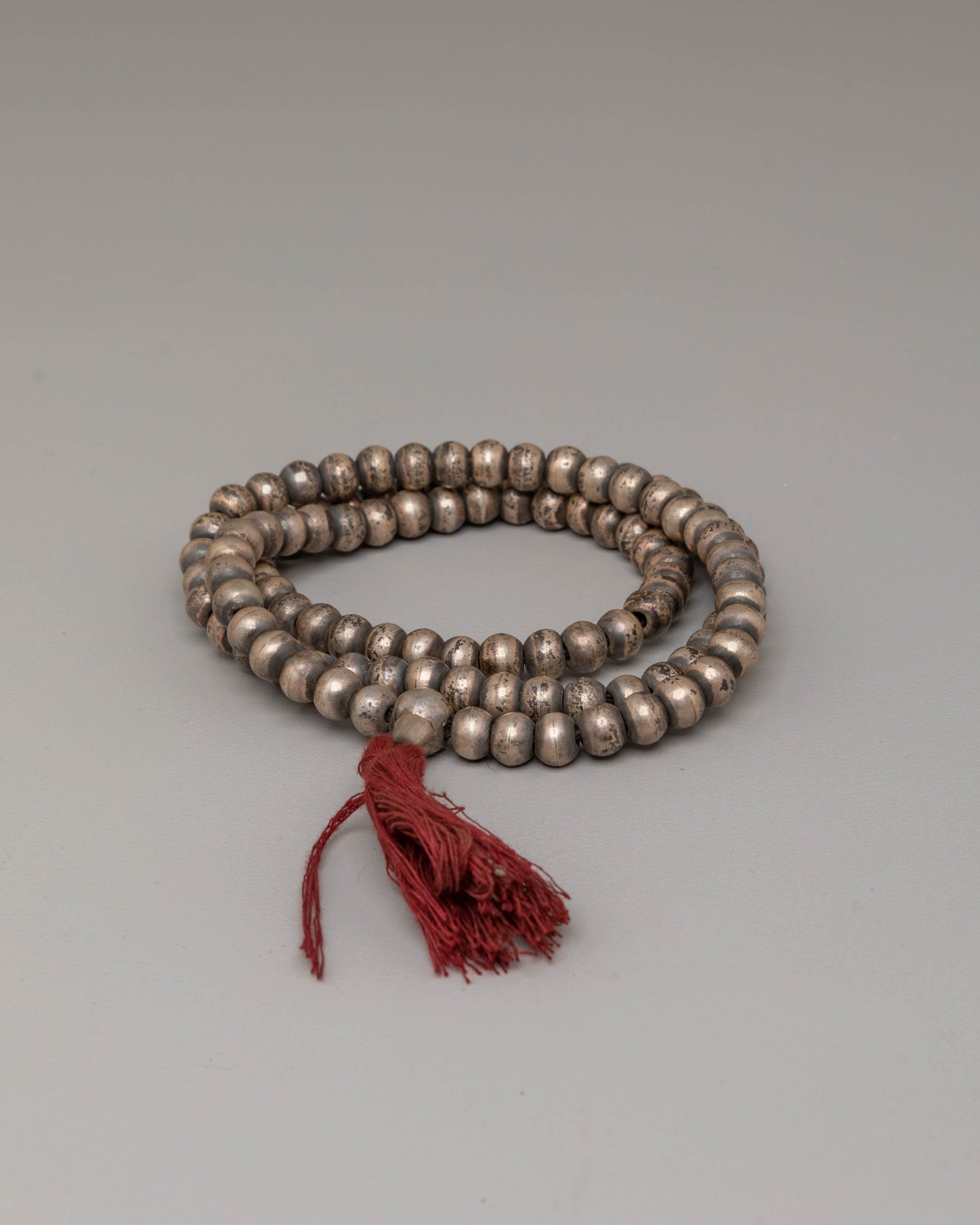 Buddhist Handmade Mala | Silver Prayer Beads