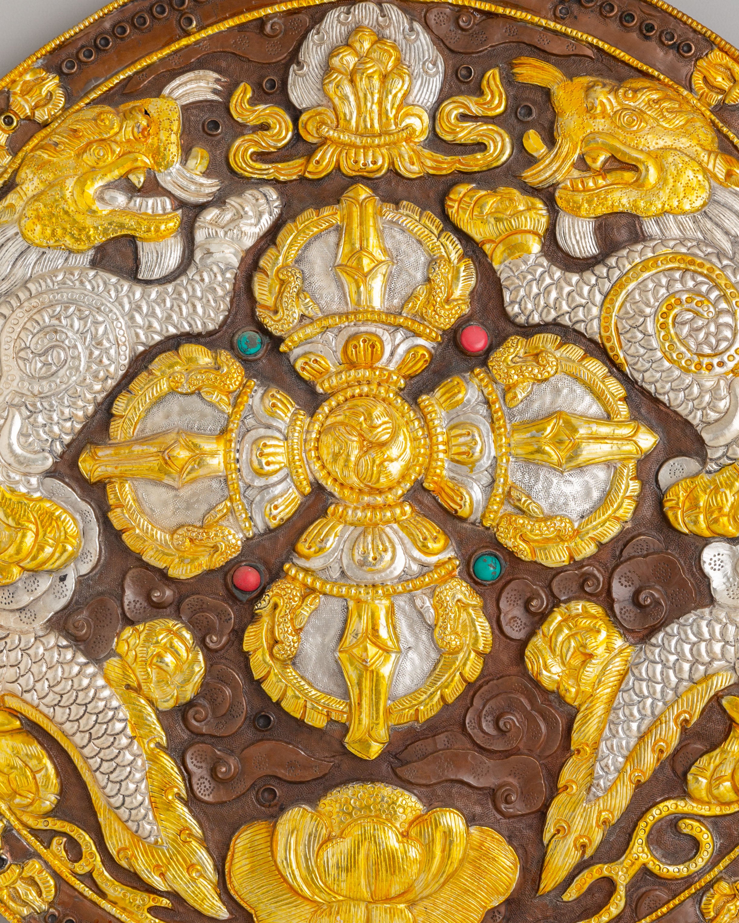 Spiritual Bishwo Vajra Wall Hanging | Gold Plated Buddhist Artwork