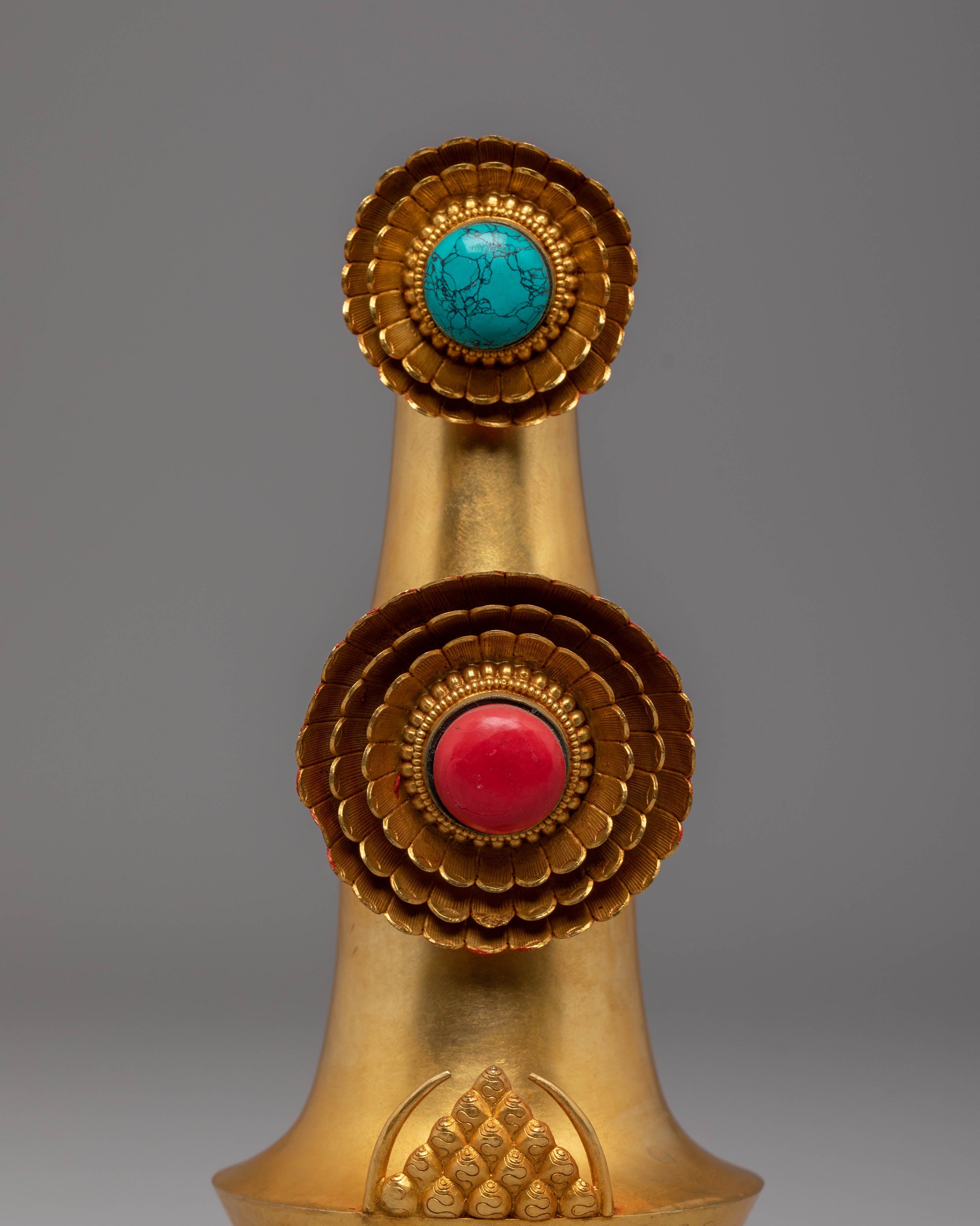 Spiritual Tibetan Torma Set | Sacred Buddhist Offering with Floral Ornament