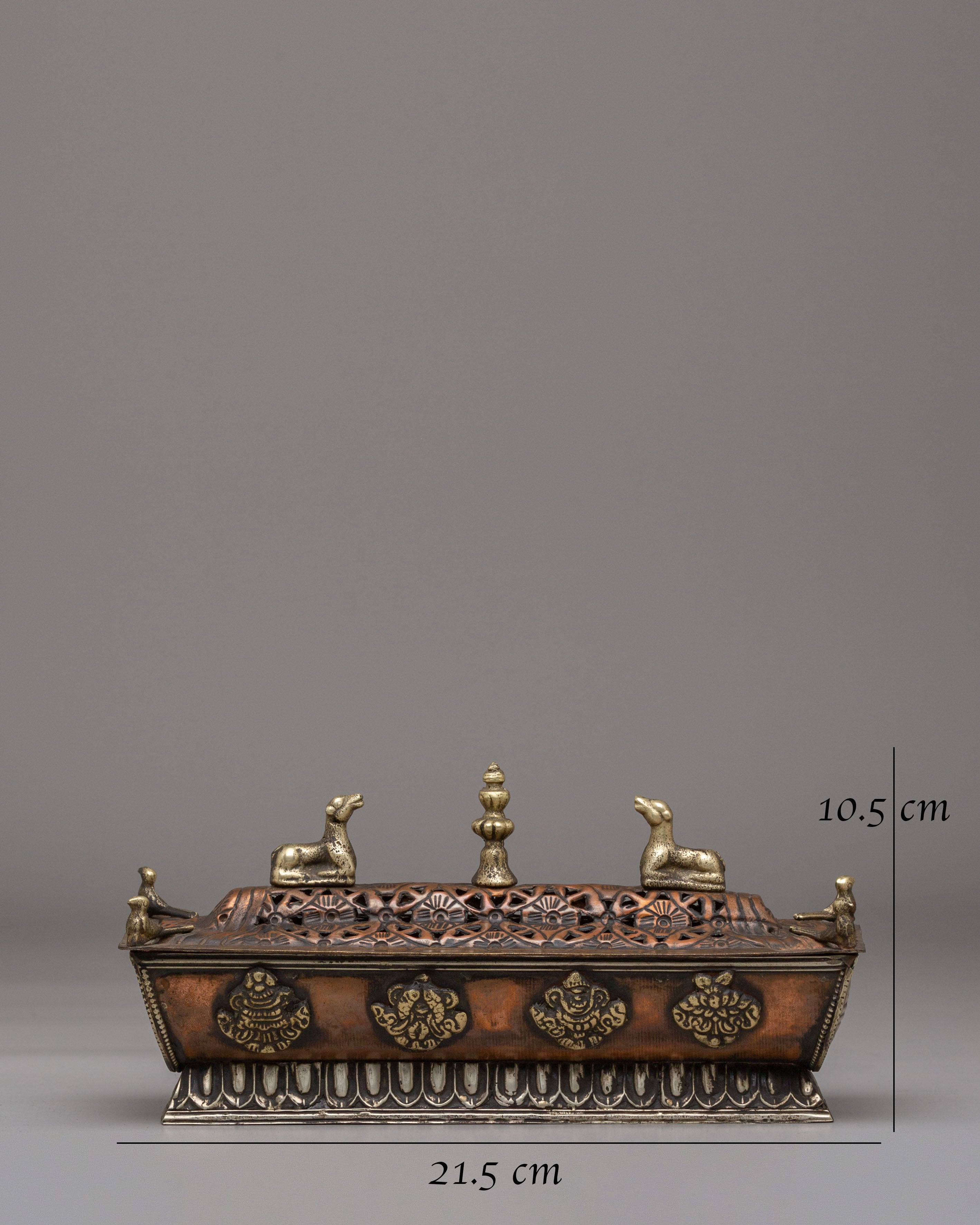 Handmade Buddhist Incense Burner | Copper Body with Electro Gold Plating