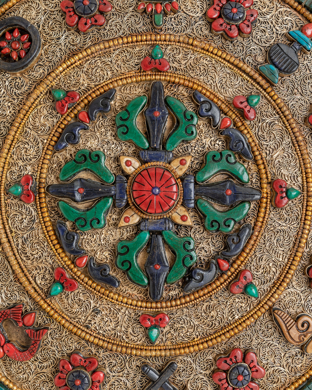 Double Vajra Wall Hanging for Altar | Sacred Tibetan Buddhist Artwork