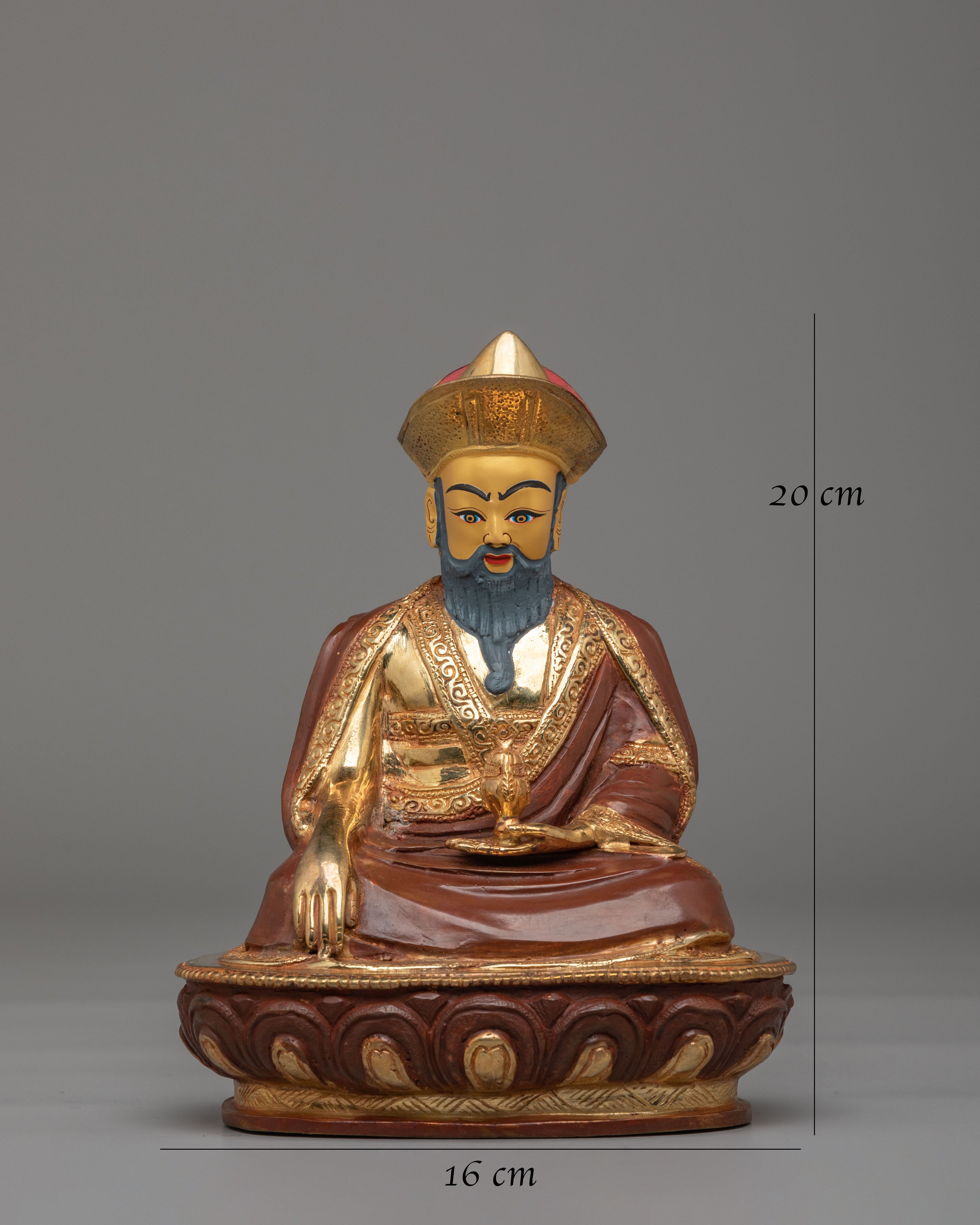 Tibetan Sacred Guru Shapdum Statue | Handcrafted Copper Art