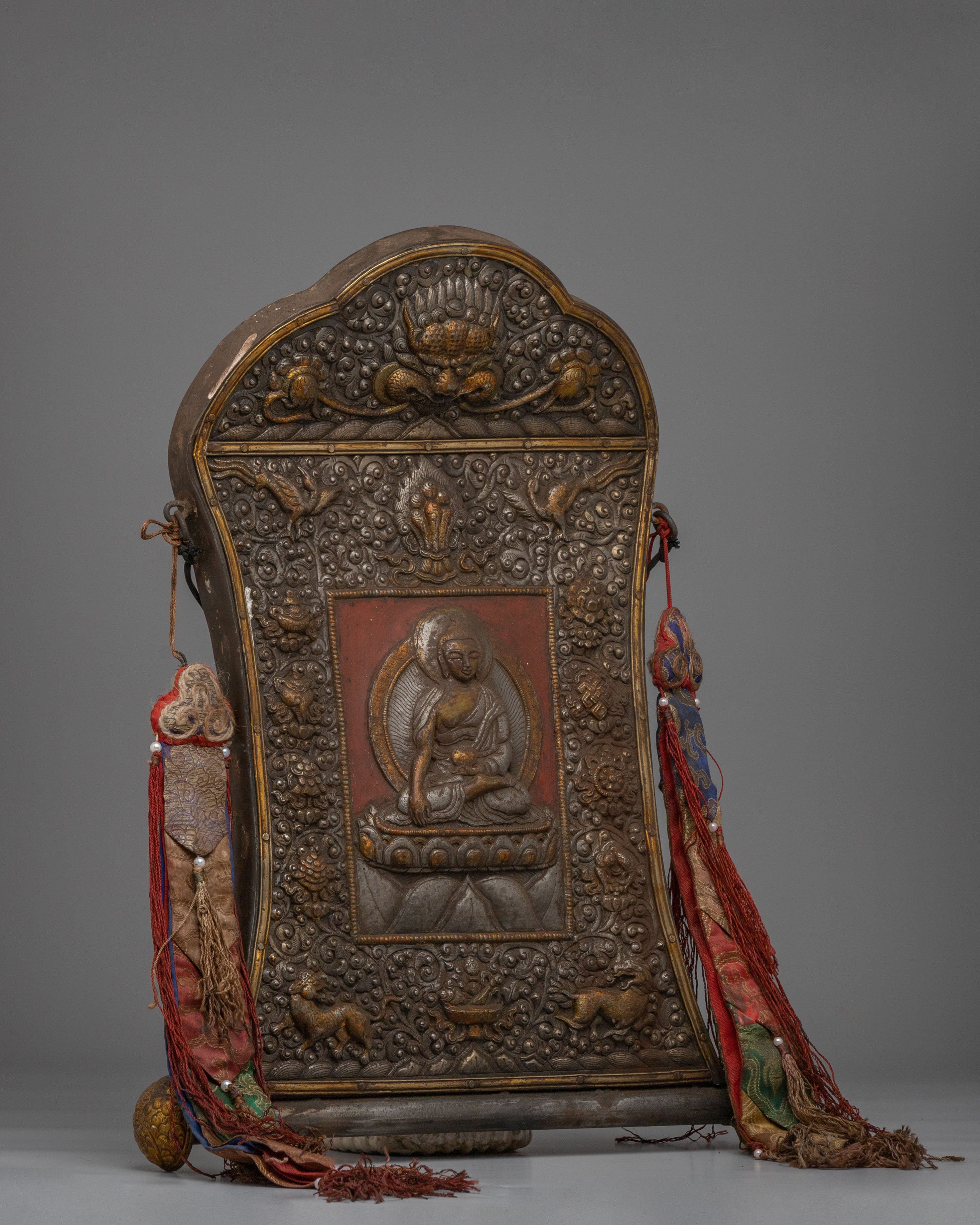 Sacred Shakyamuni Buddha Metal Thangka | Meditation and Spiritual Growth