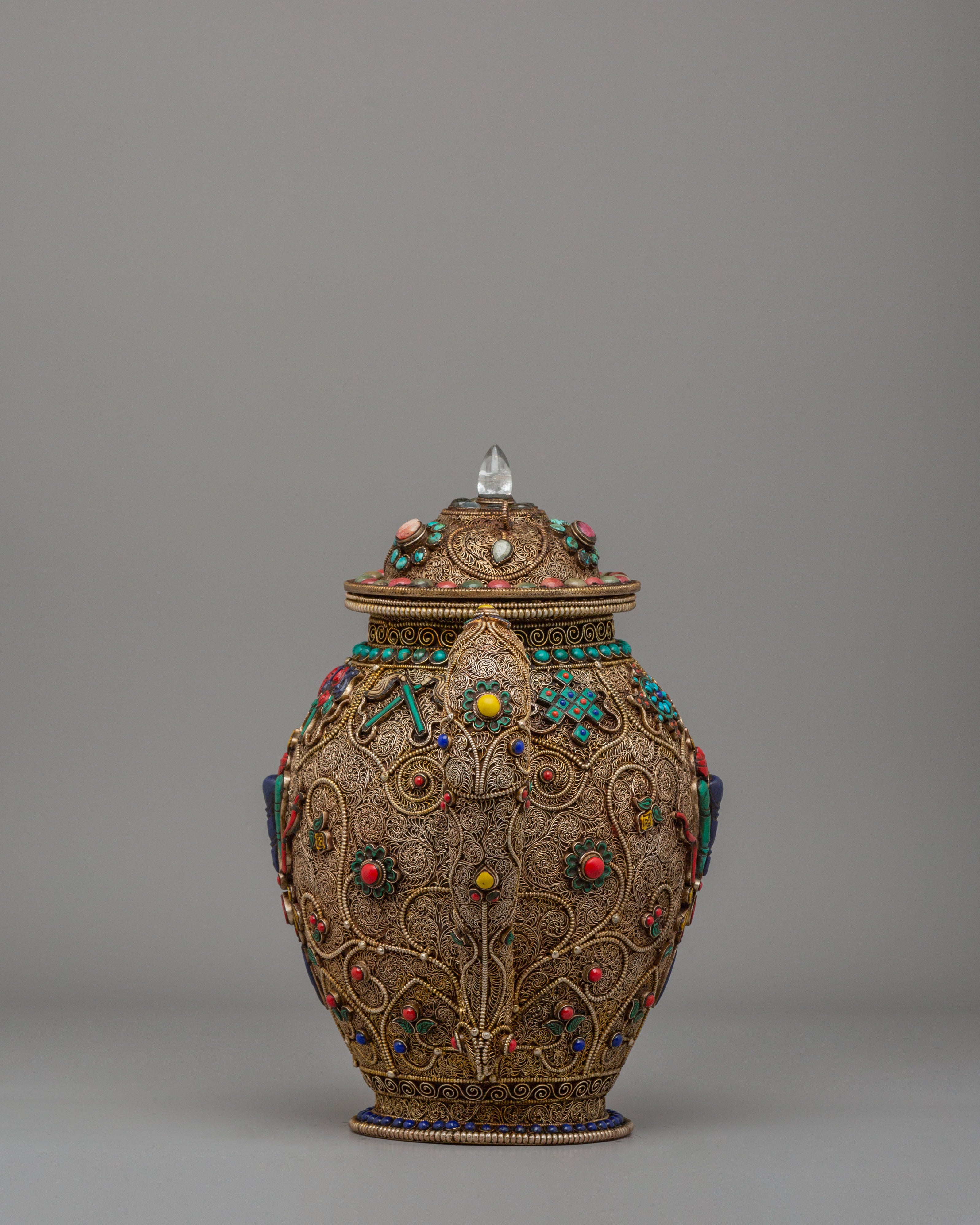 Buddhist Ceremony Tea Pot | Sacred Himalayan Religious Artwork