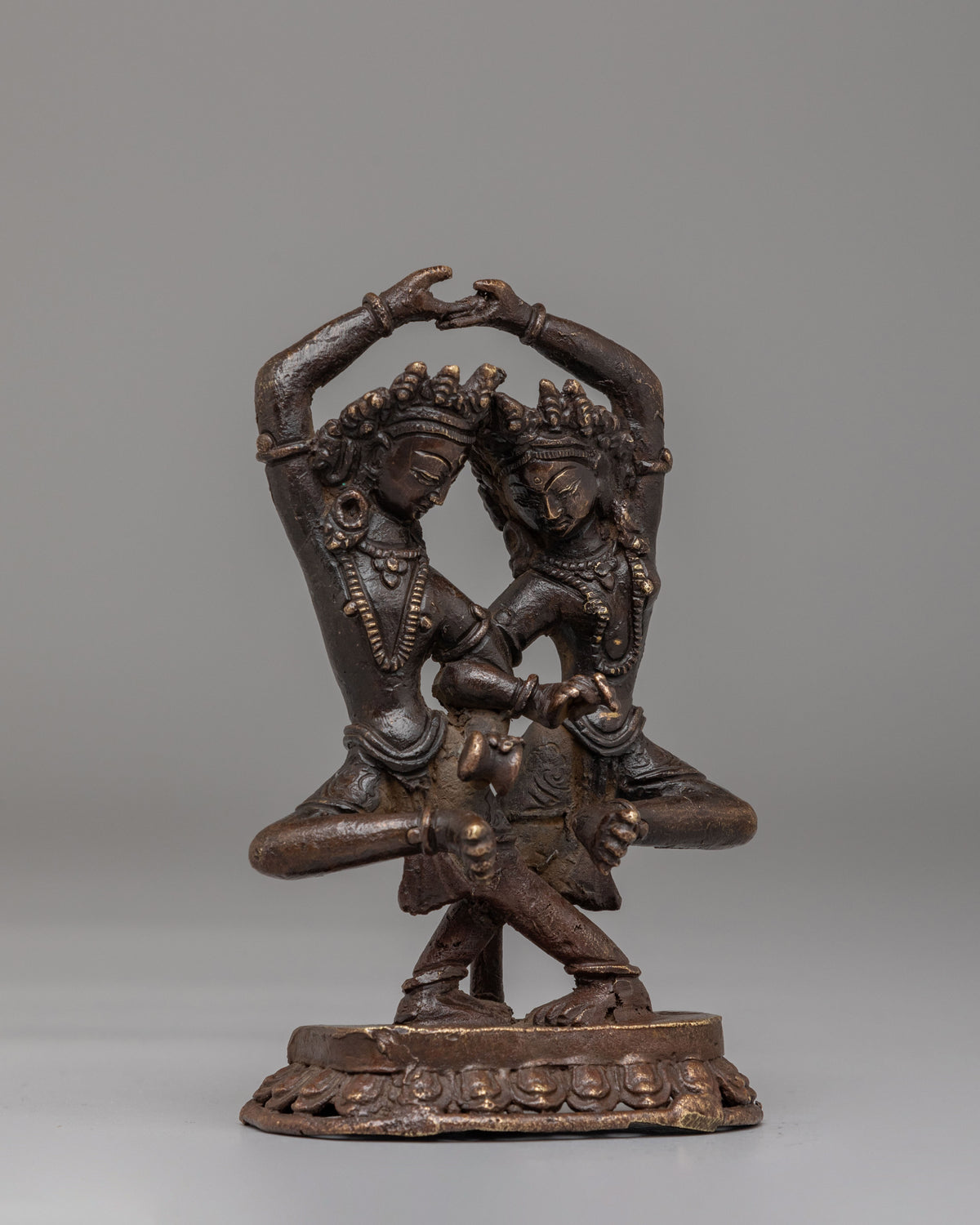 Shiva and Parvati Divine Deity Statue | Oxidized Copper Divine Couple