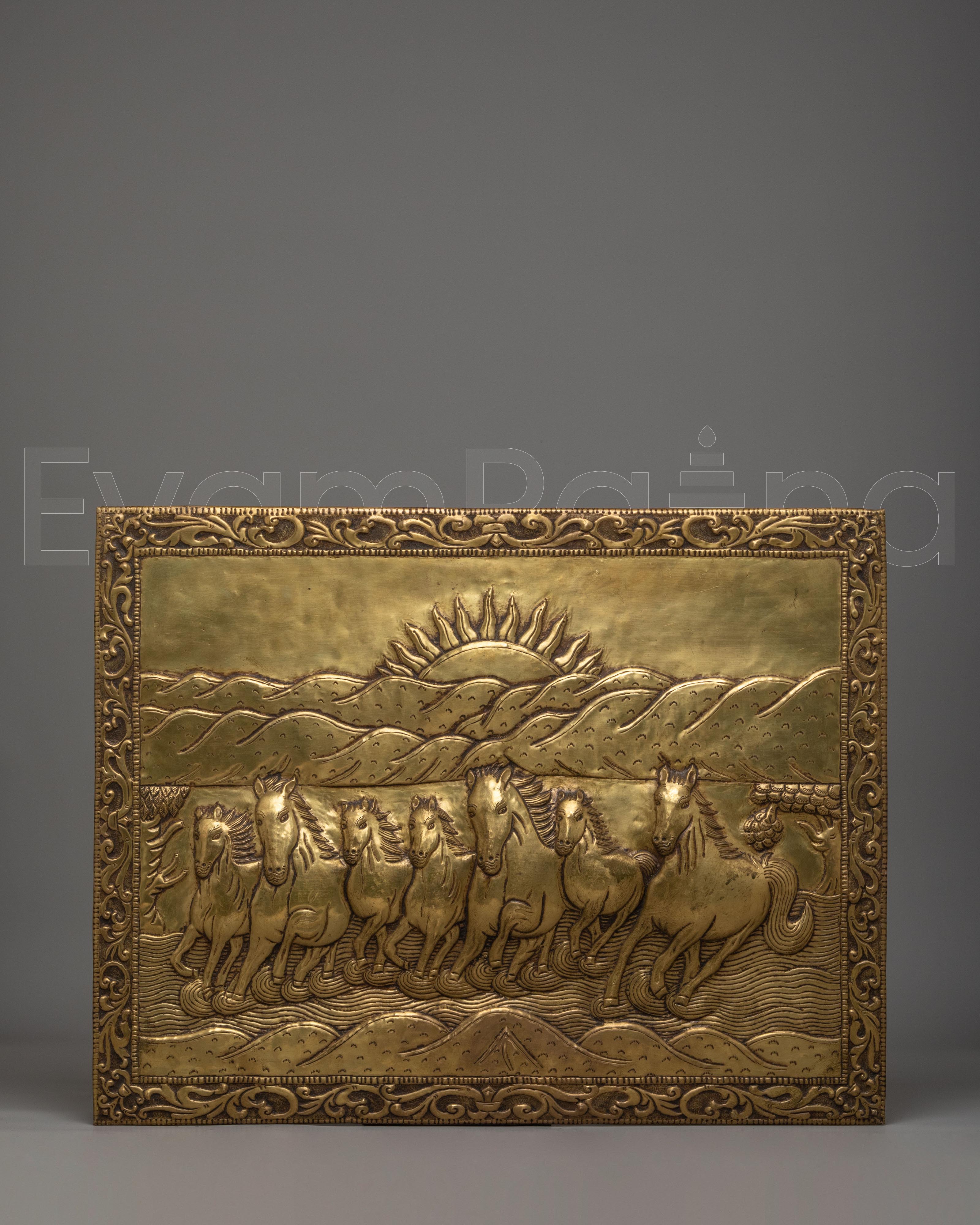 Seven Horse Brass Wall Hanging | Symbol of Wealth and Prosperity