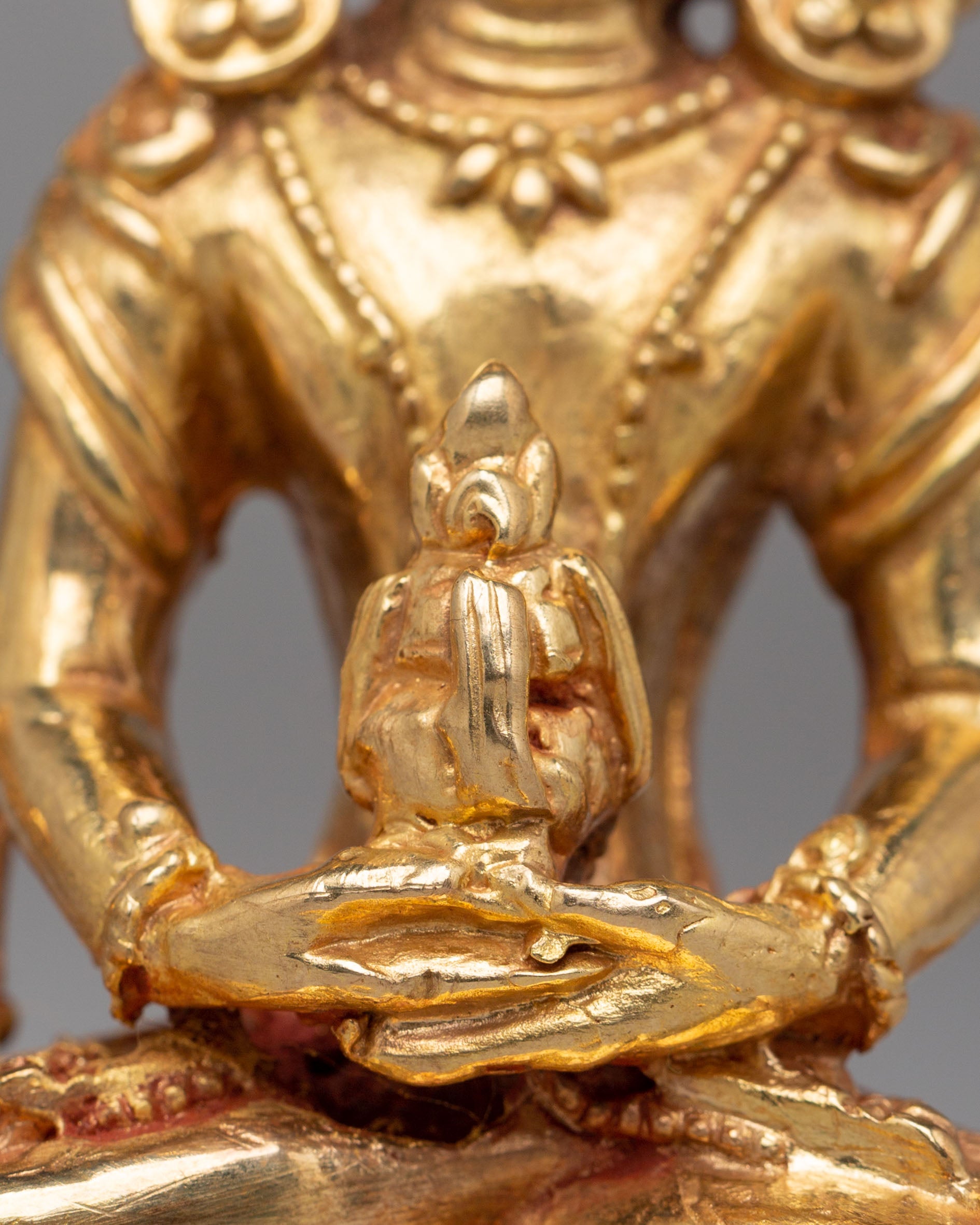 Sacred Amitayus Longevity Deity Statue | Mercury Gold Plated Copper