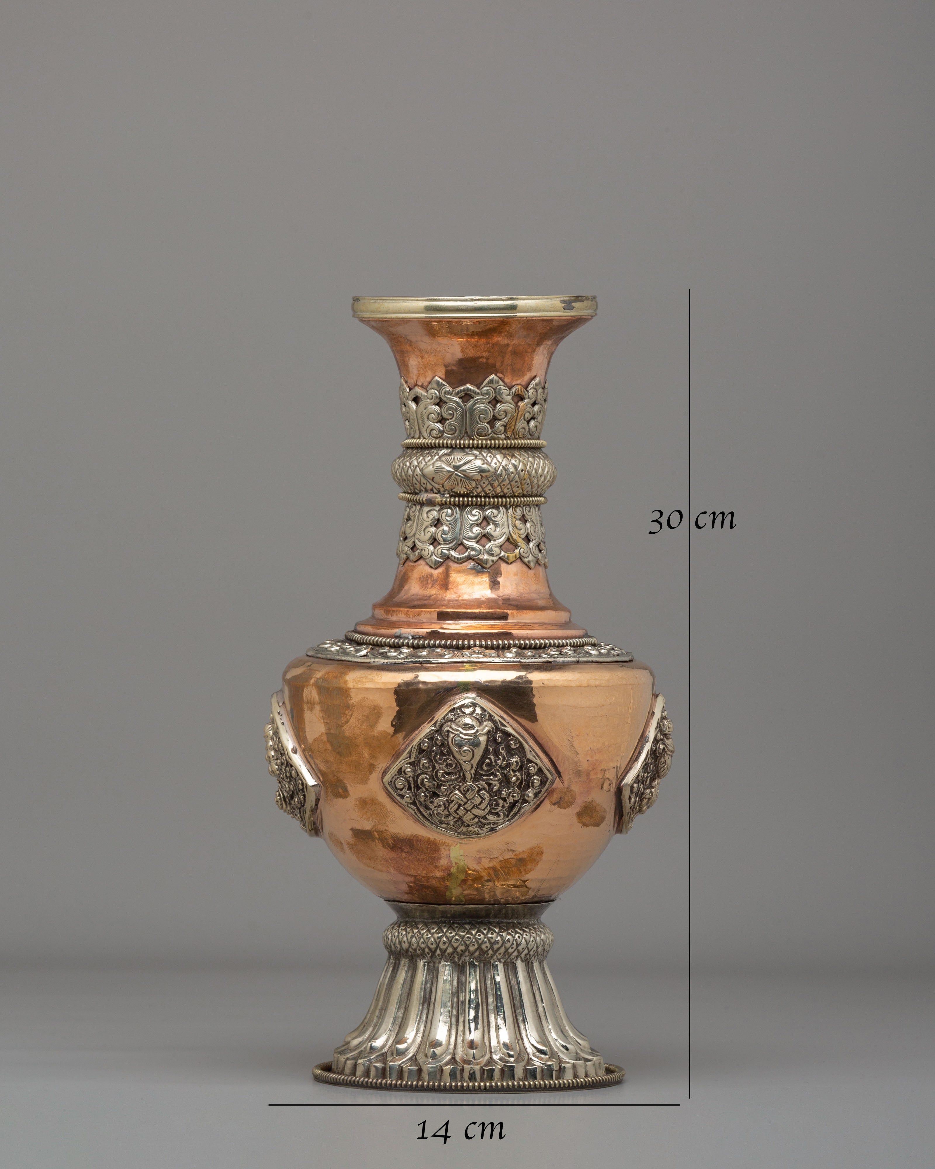 Sacred Flower Vase | Copper Floral Vessel for Altar & Meditation