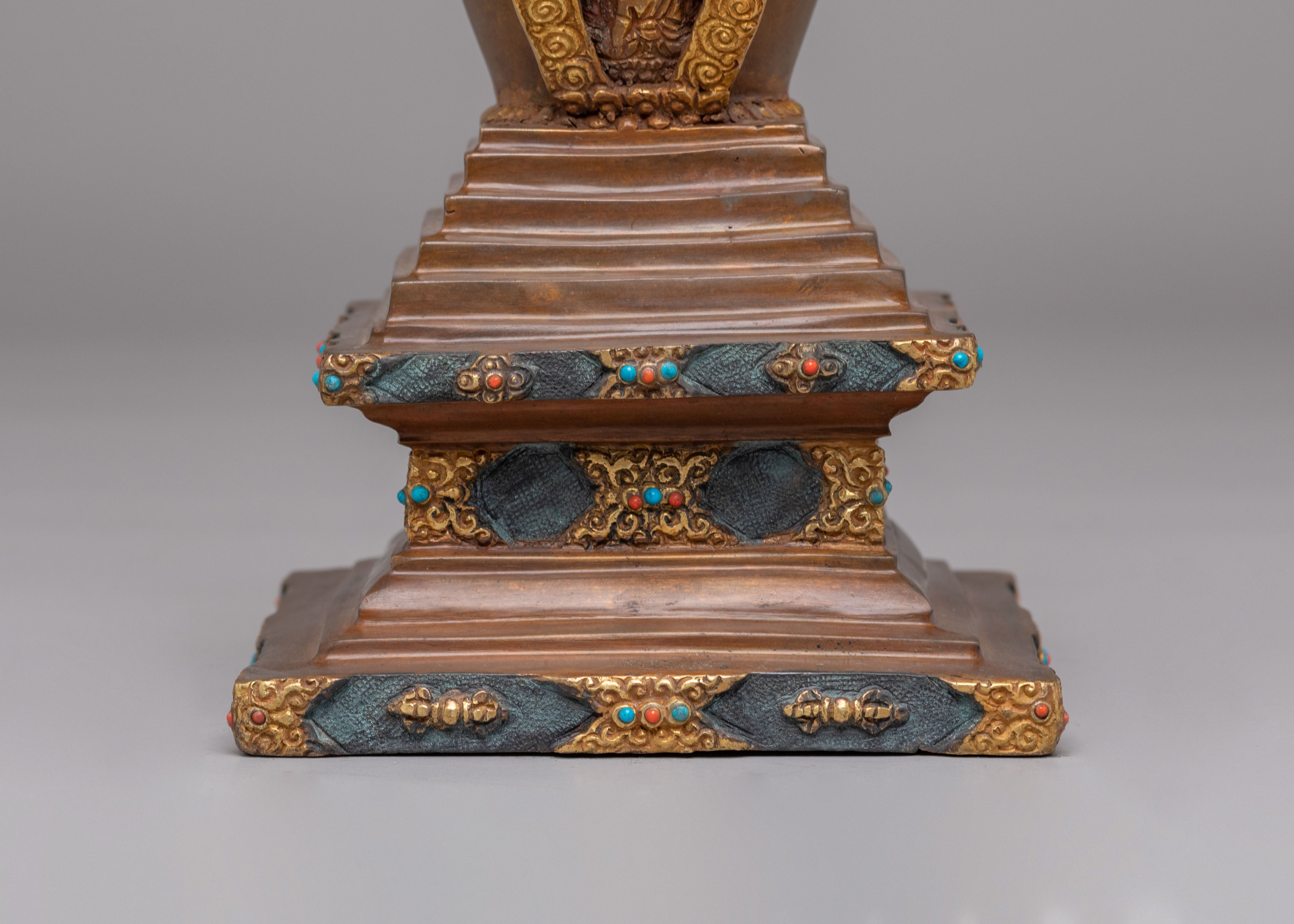 Tibetan Enlightenment Stupa For Altar | Buddhist Shrine Decor