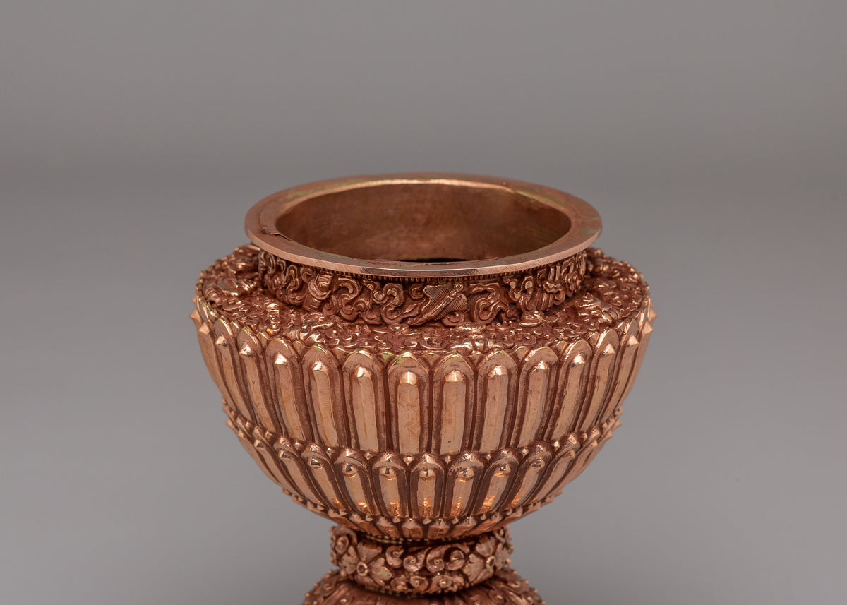 Himalayan Ritual Rice Pot | Buddhist Ceremonial Offering Vessel