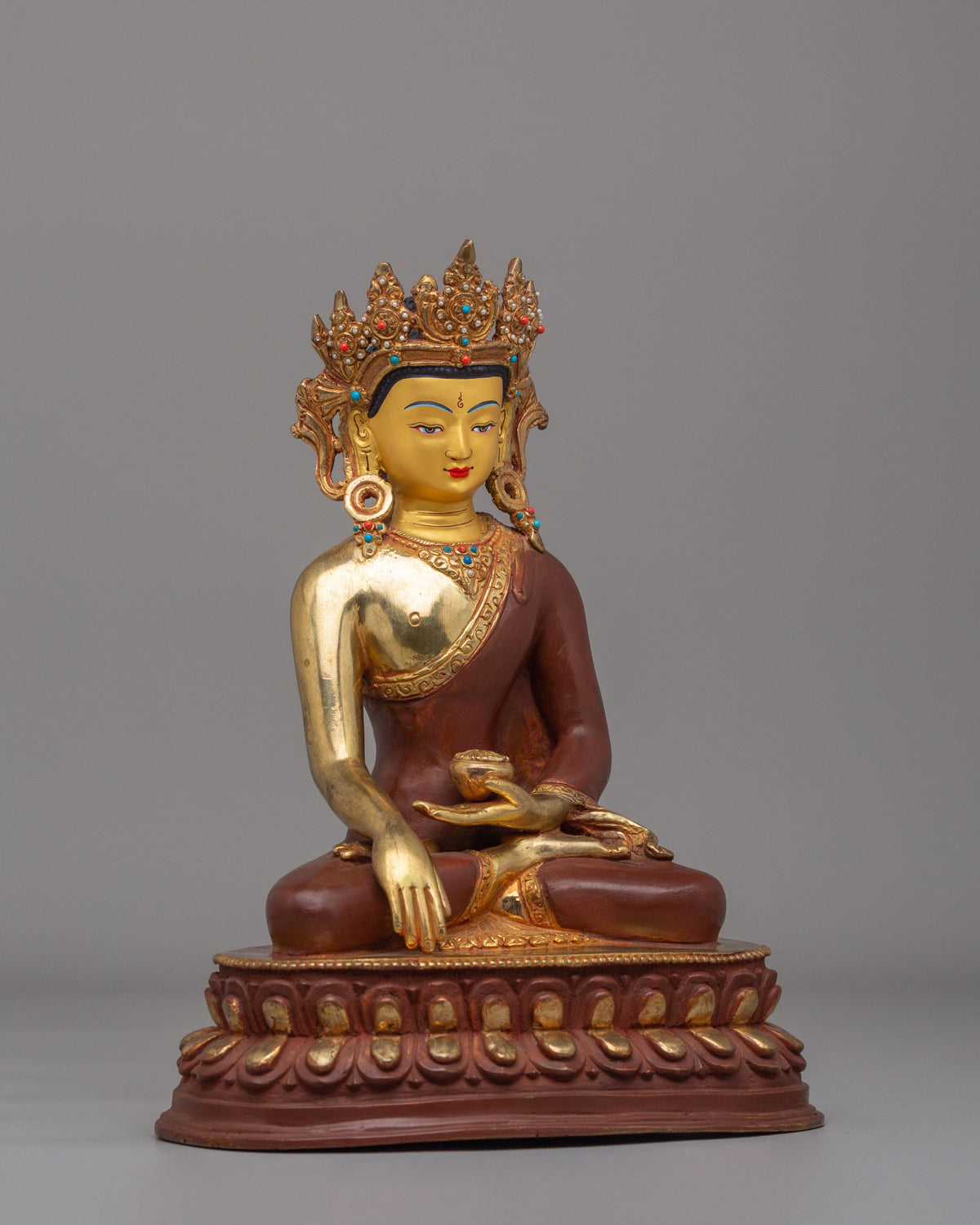 Spiritual Crowned Shakyamuni Buddha Statue | Altar Decor