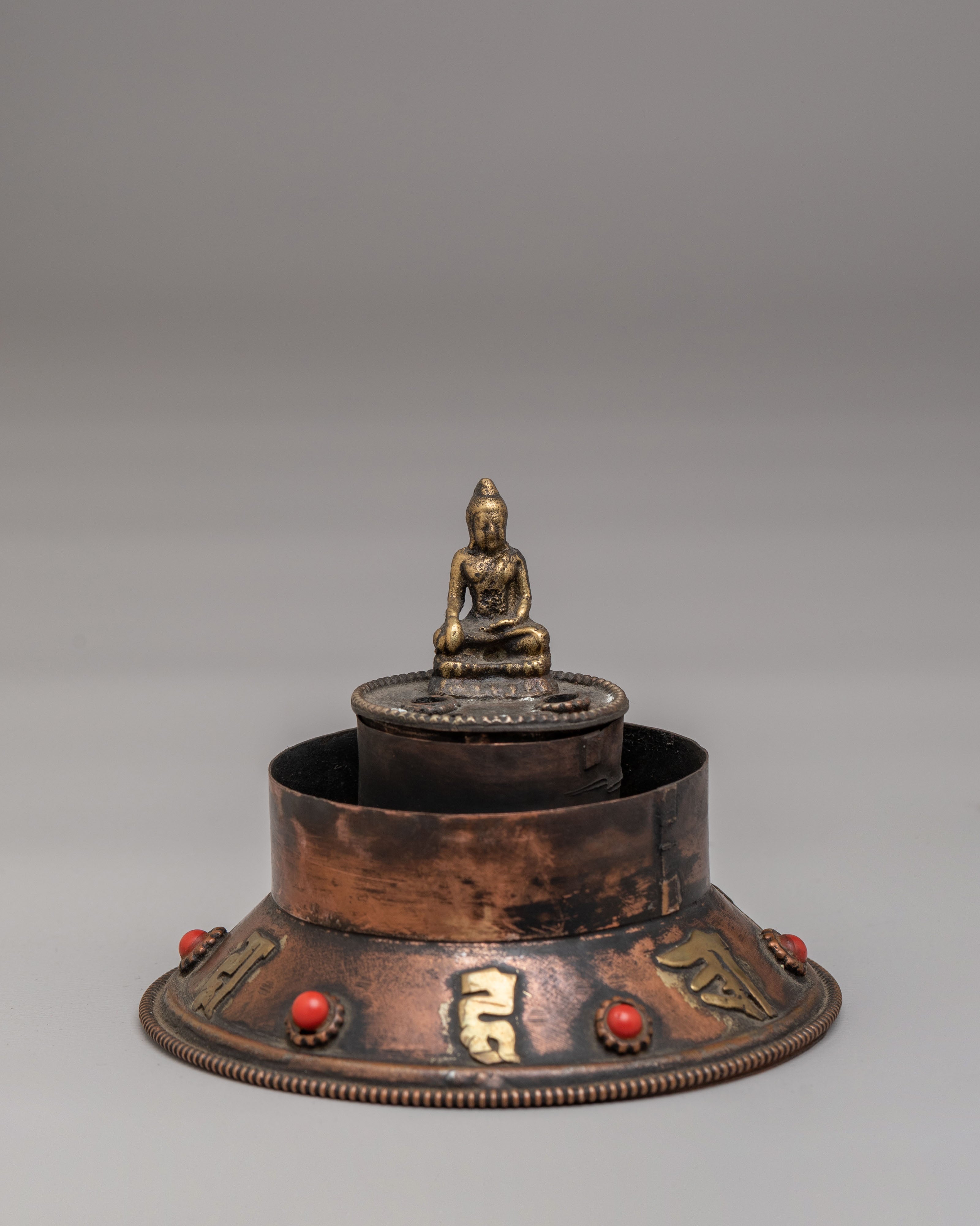 Buddhist Incense Holder | Handcrafted Gemstone Inlaid Holder