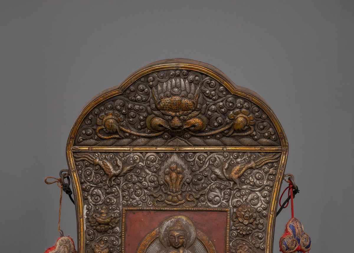 Sacred Shakyamuni Buddha Metal Thangka | Meditation and Spiritual Growth