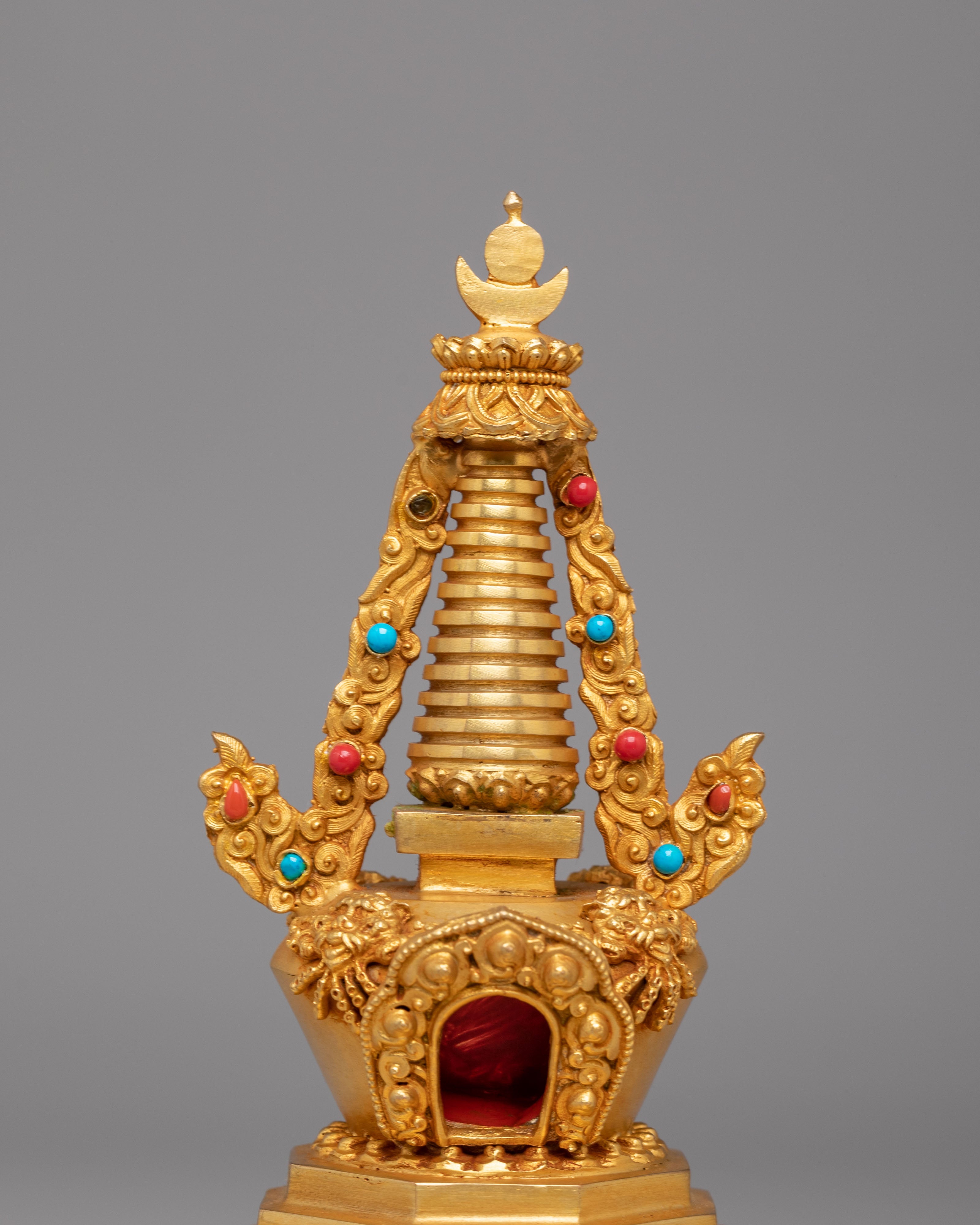 Gold Plated Tibetan Reconciliation Stupa | Stupa of Reconciliation