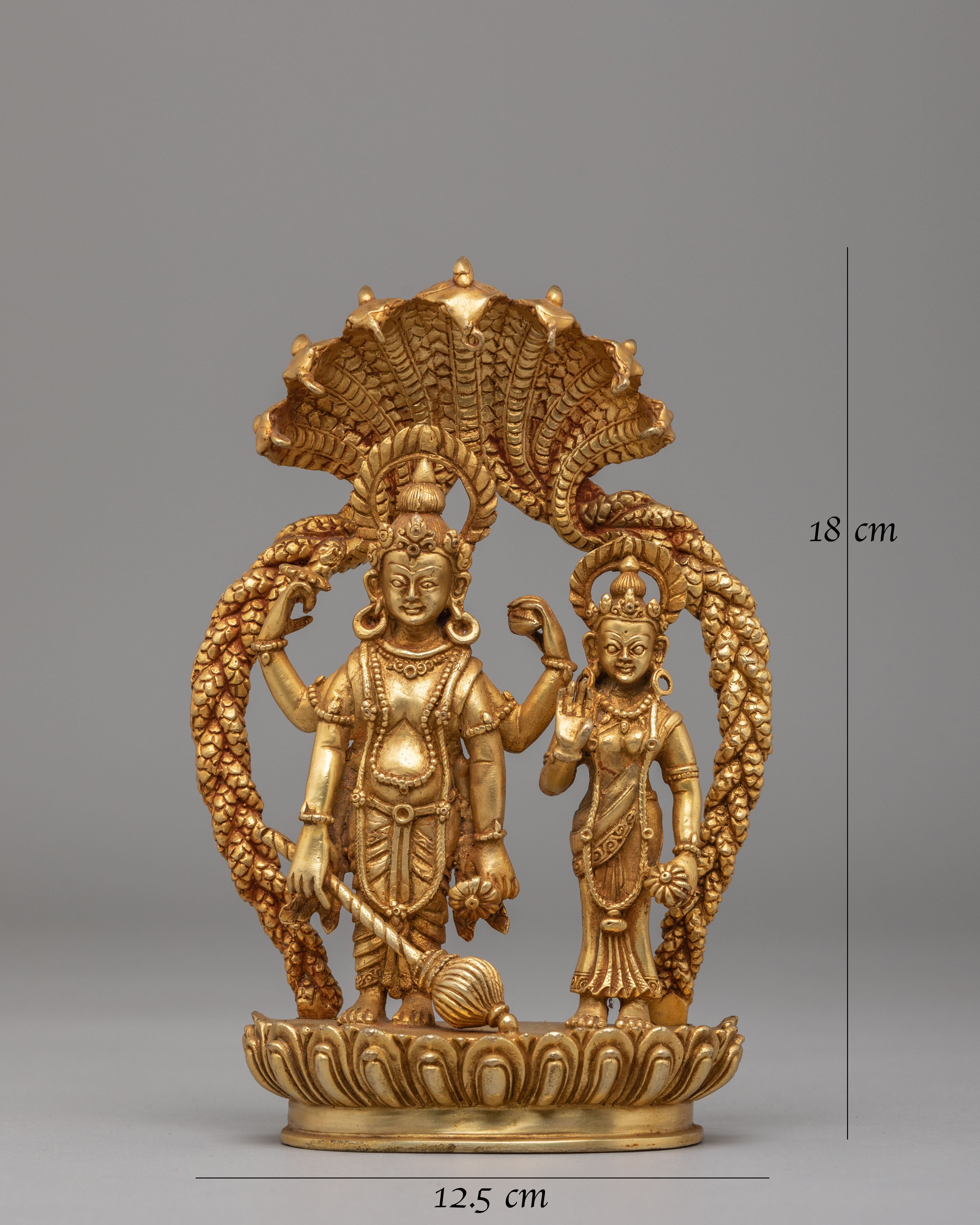 Lord Vishnu with Lakshmi Statue | Hindu Deity Figurine