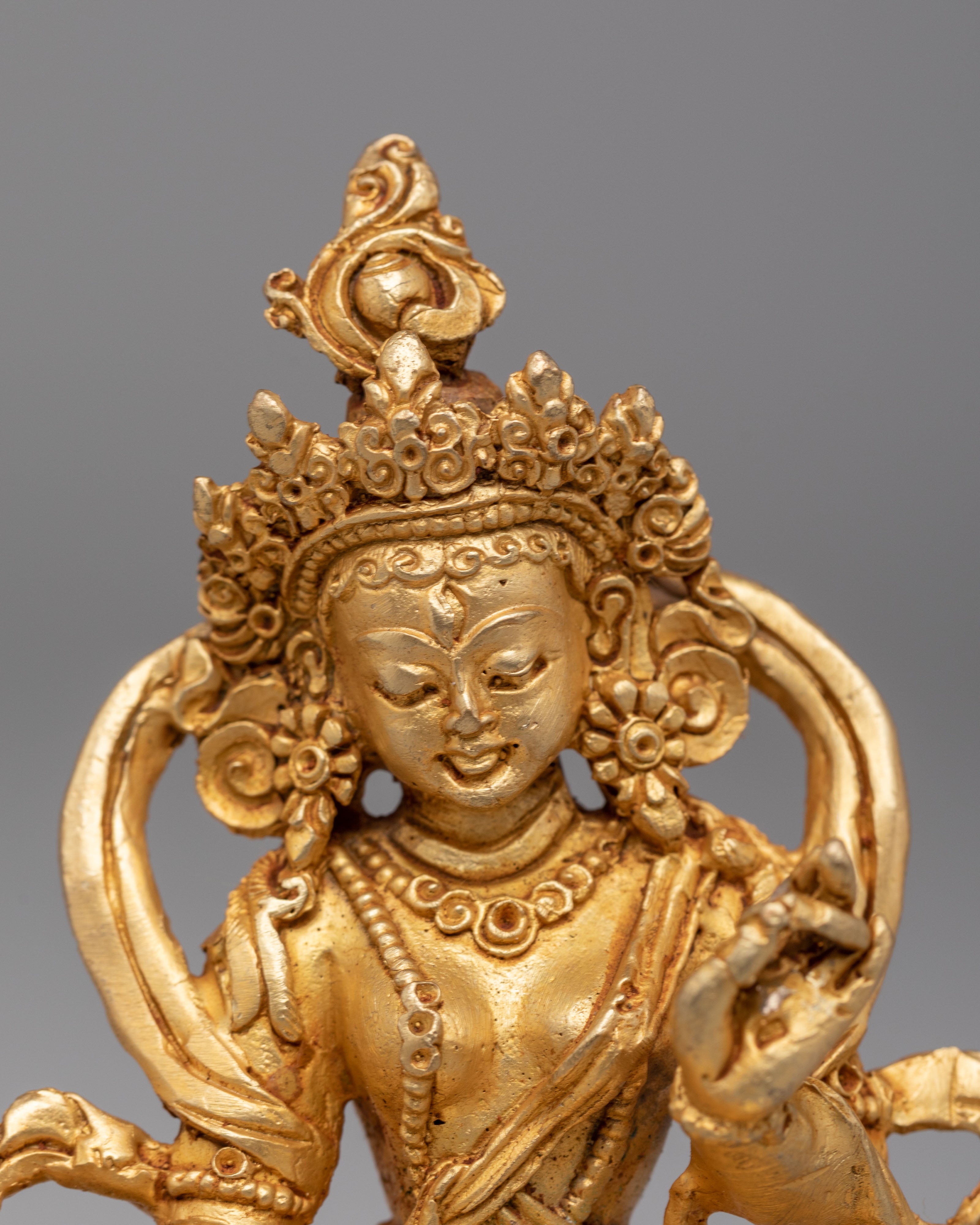 Sacred Tibetan Dukar Statue | Buddhist Protector Deity