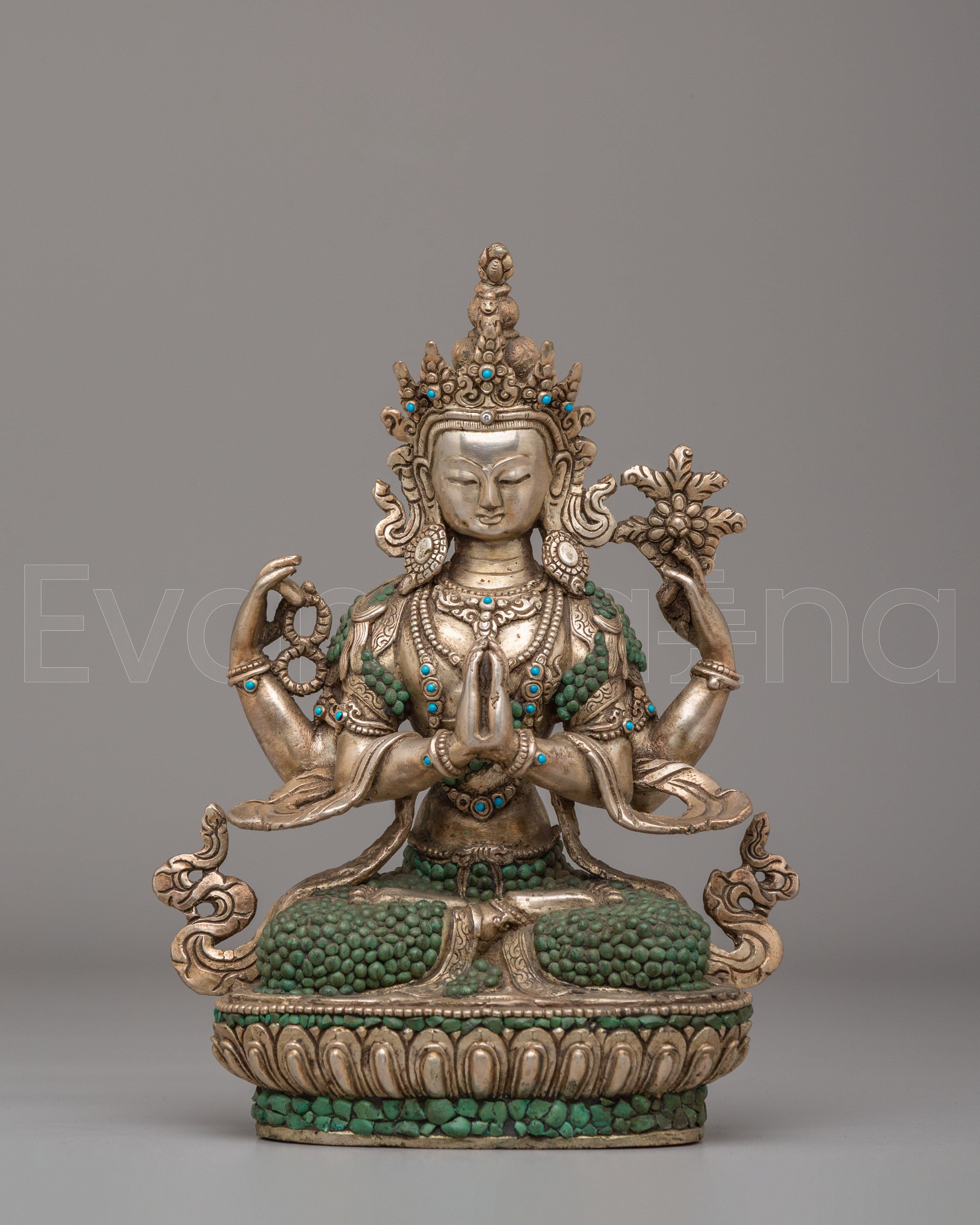 Handcrafted Chenrezig Buddhist Statue 