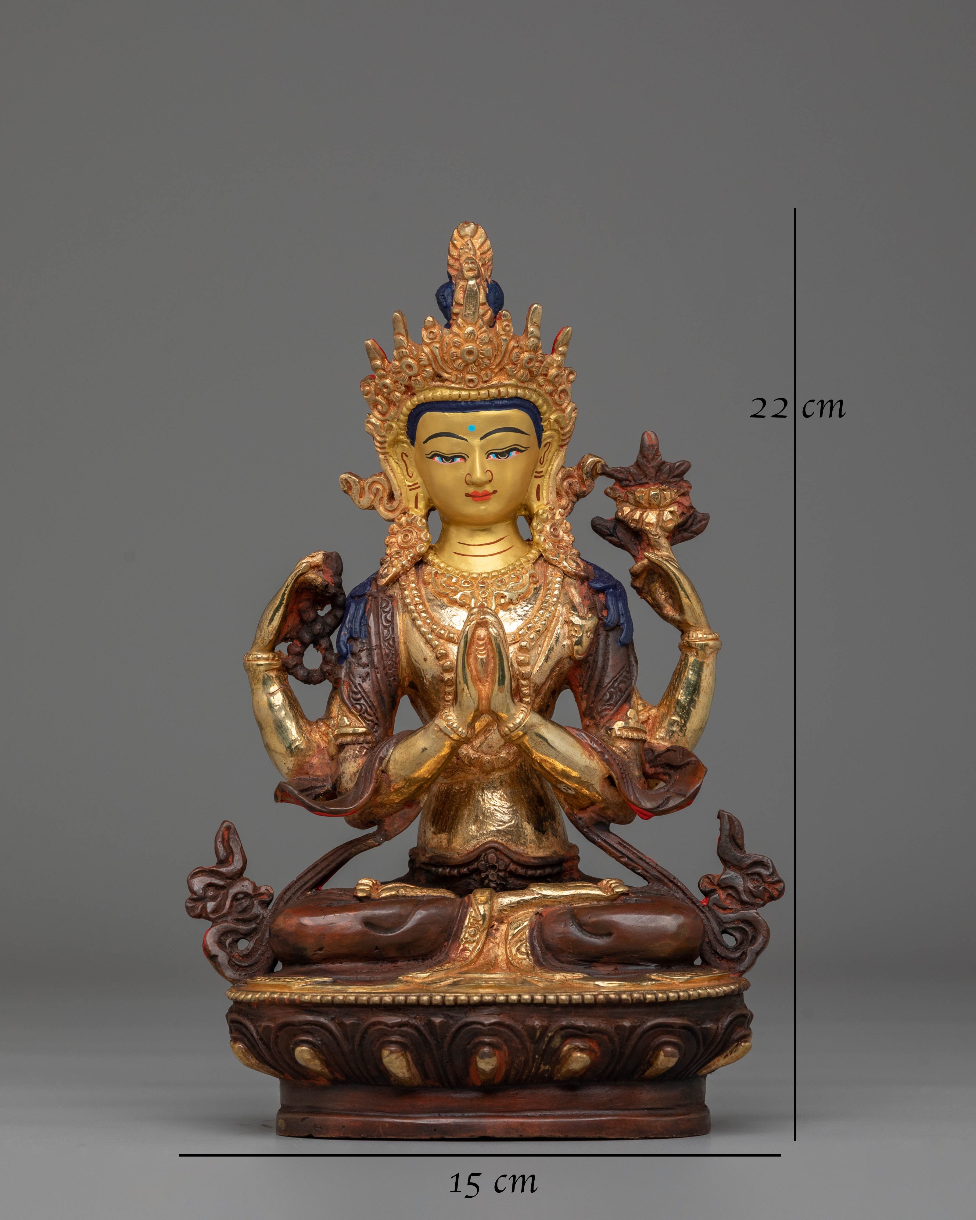 Chenrezig Handcrafted Tibetan Sculpture | Spiritual Decor for Meditation & Blessings