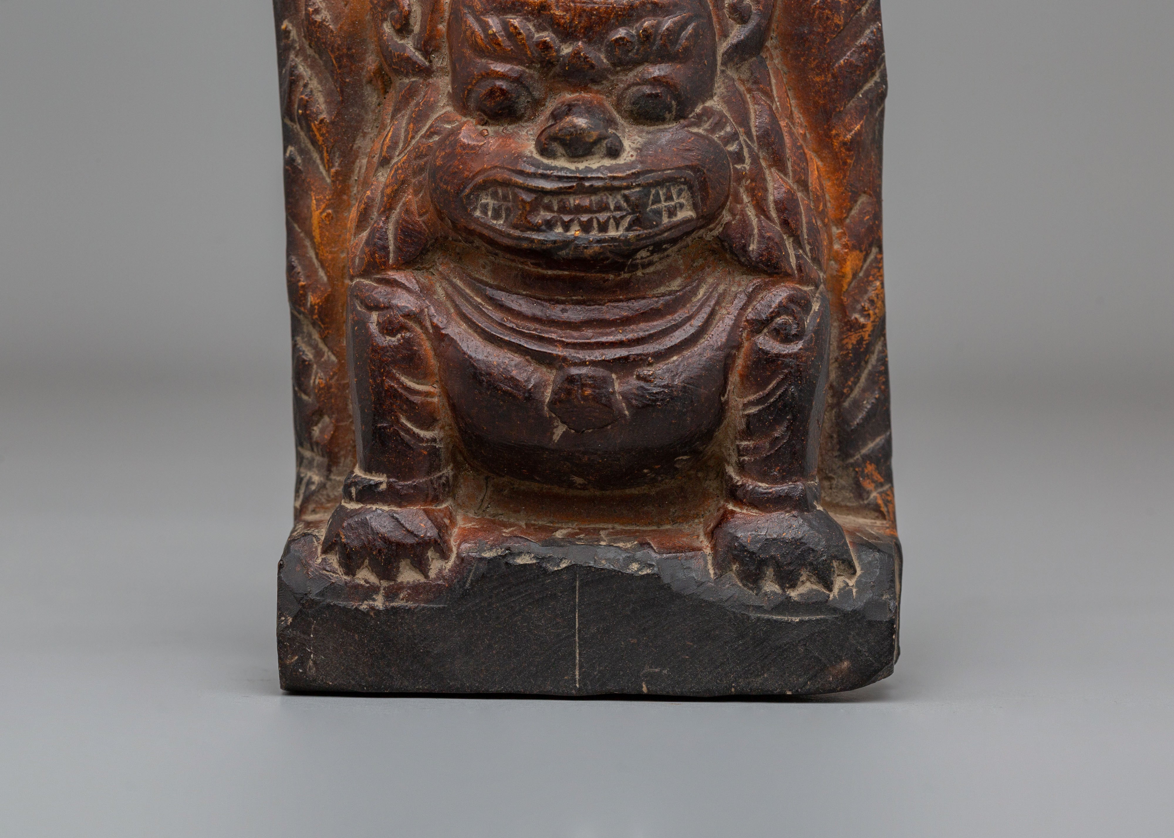 Sacred Guardian Lion Statue Set | Handcarved Stone Buddhist Decor