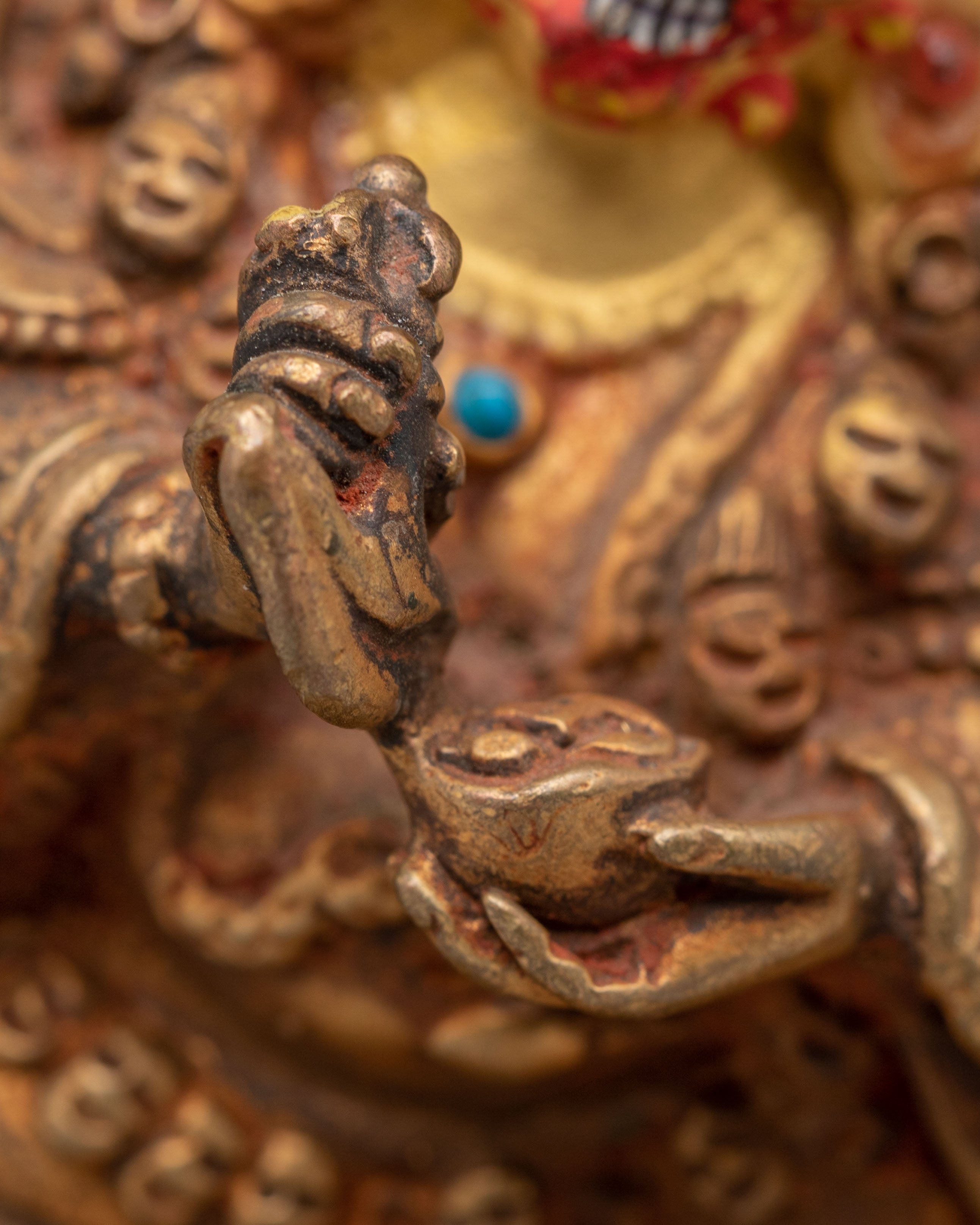 Six-Armed Mahakala Statue for Protection | Wrathful Deity Sculpture