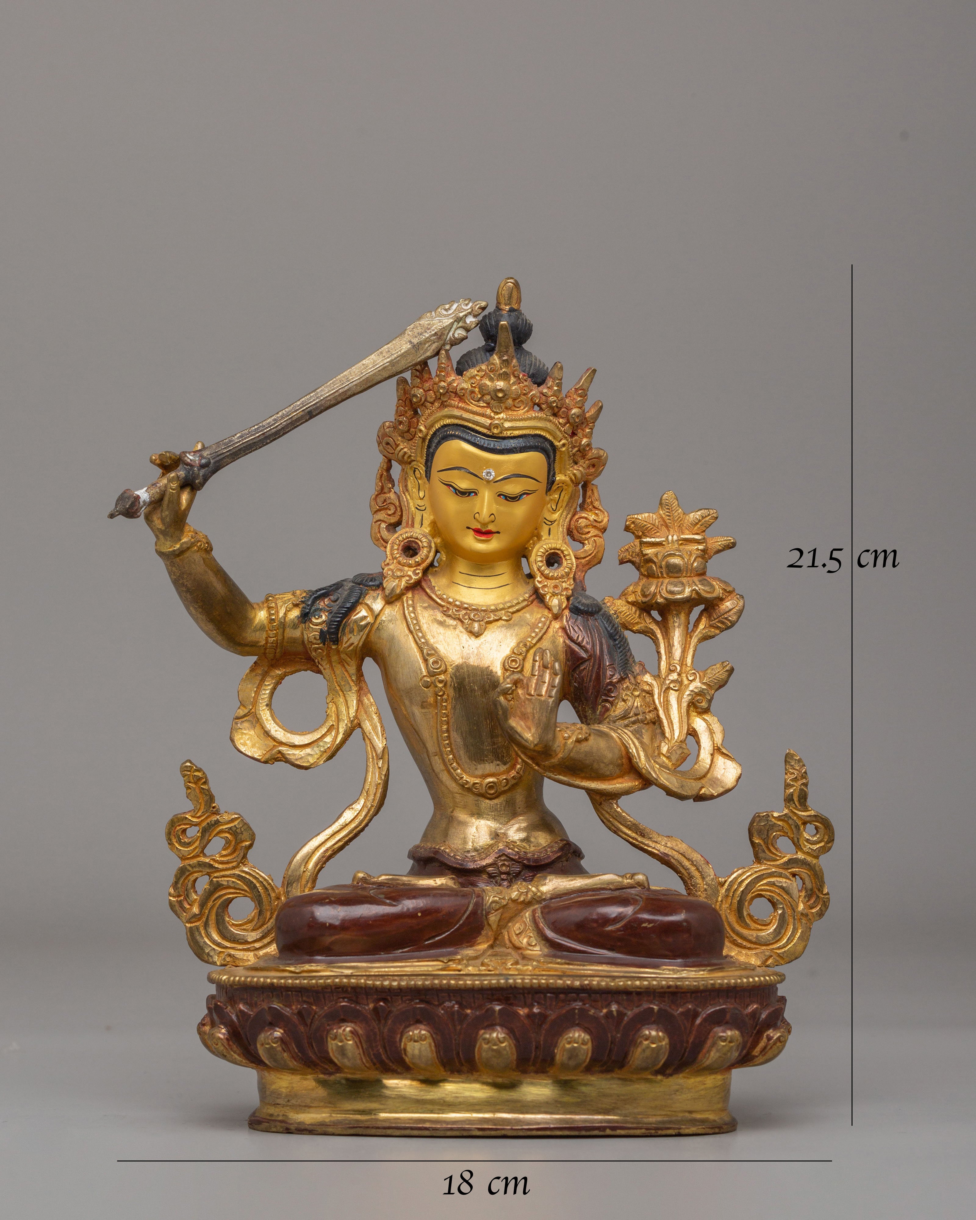 Sacred Wisdom Buddha Manjushri Statue | Embodiment of Transcendent Wisdom