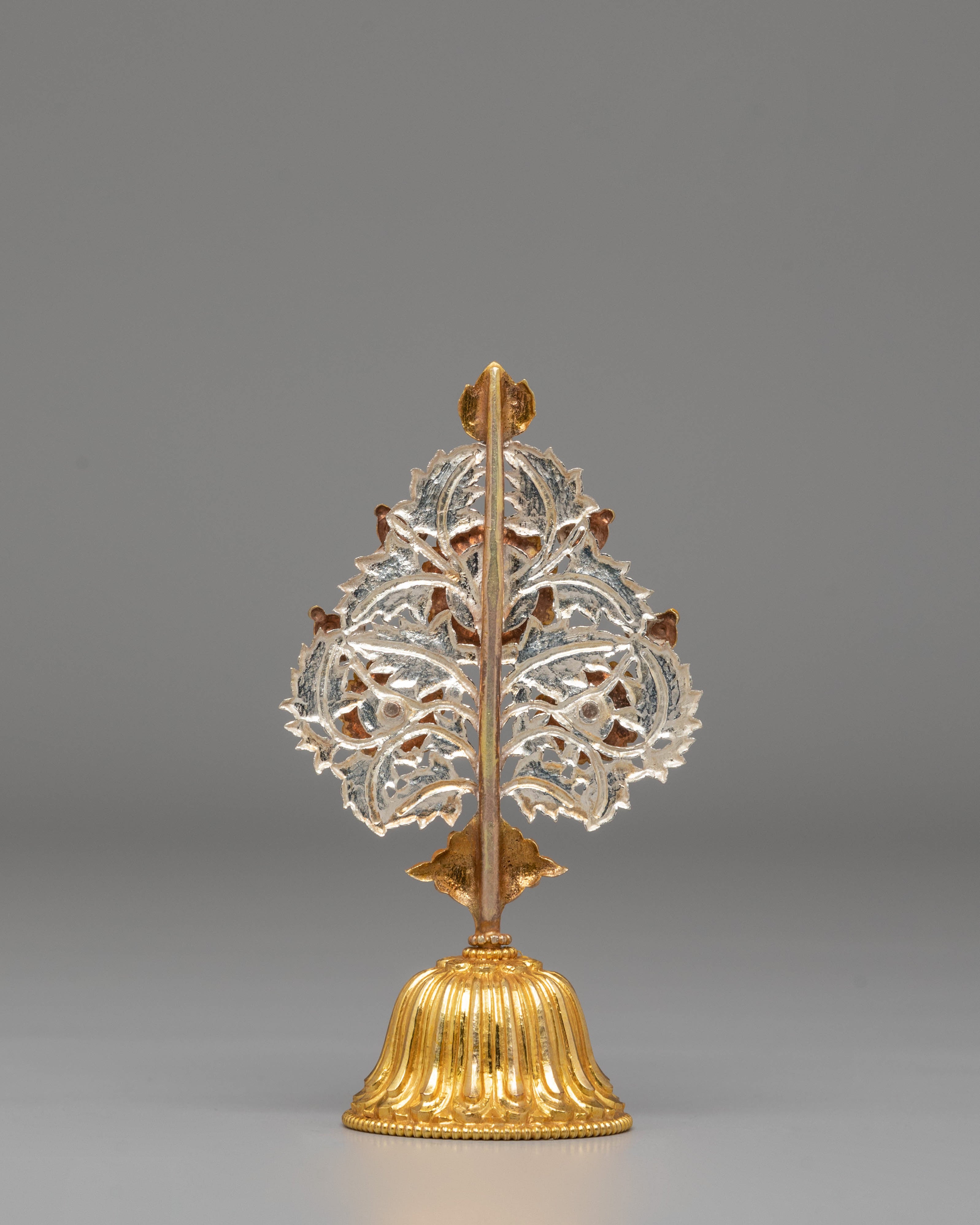 Tibetan Buddhist Tree Sculpture | Gold Silver Sacred Altar Offering