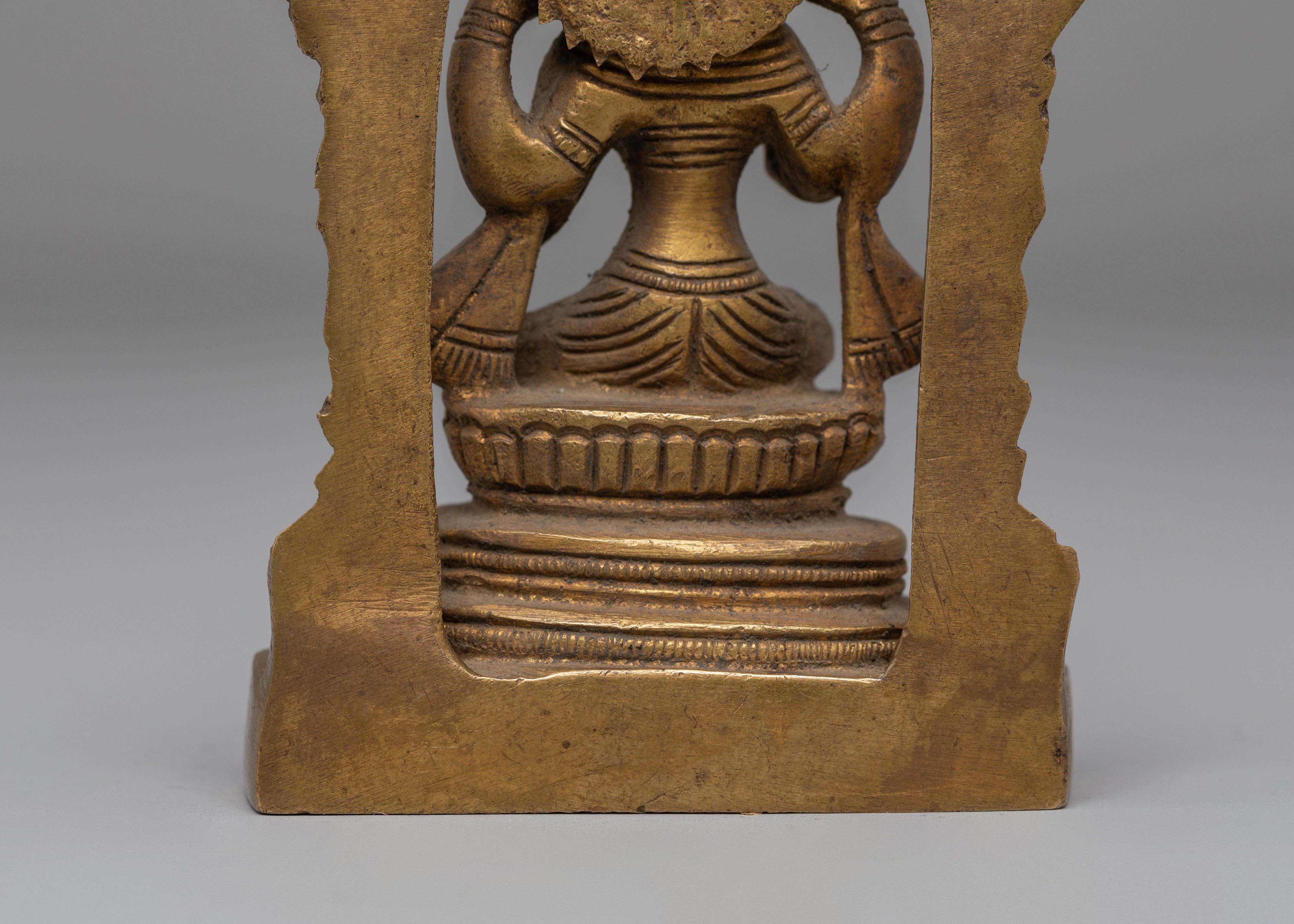 Sacred Copper Laxmi Statue | Brass Wealth Embodiment Sculpture