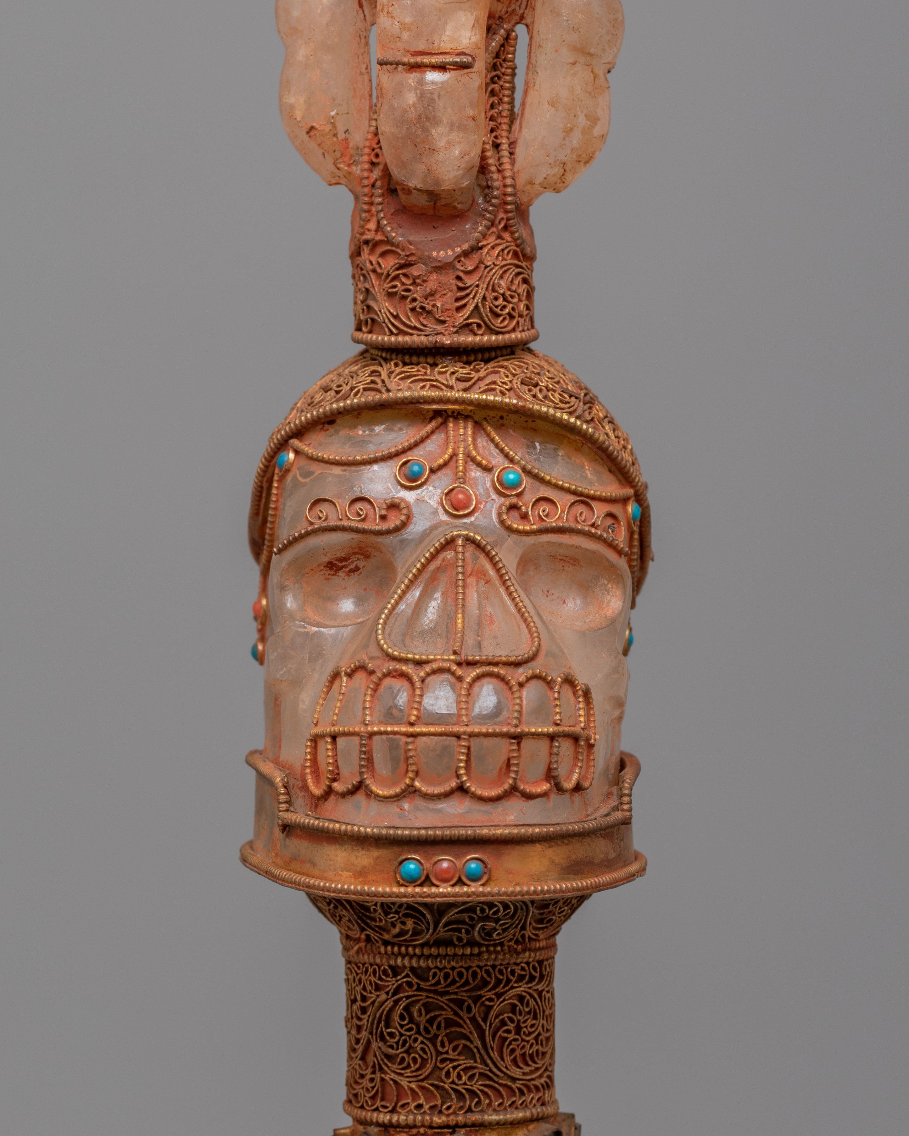 Buddhist Ceremonial Dagger Phurba | Crystal Vajra Dagger for Protection