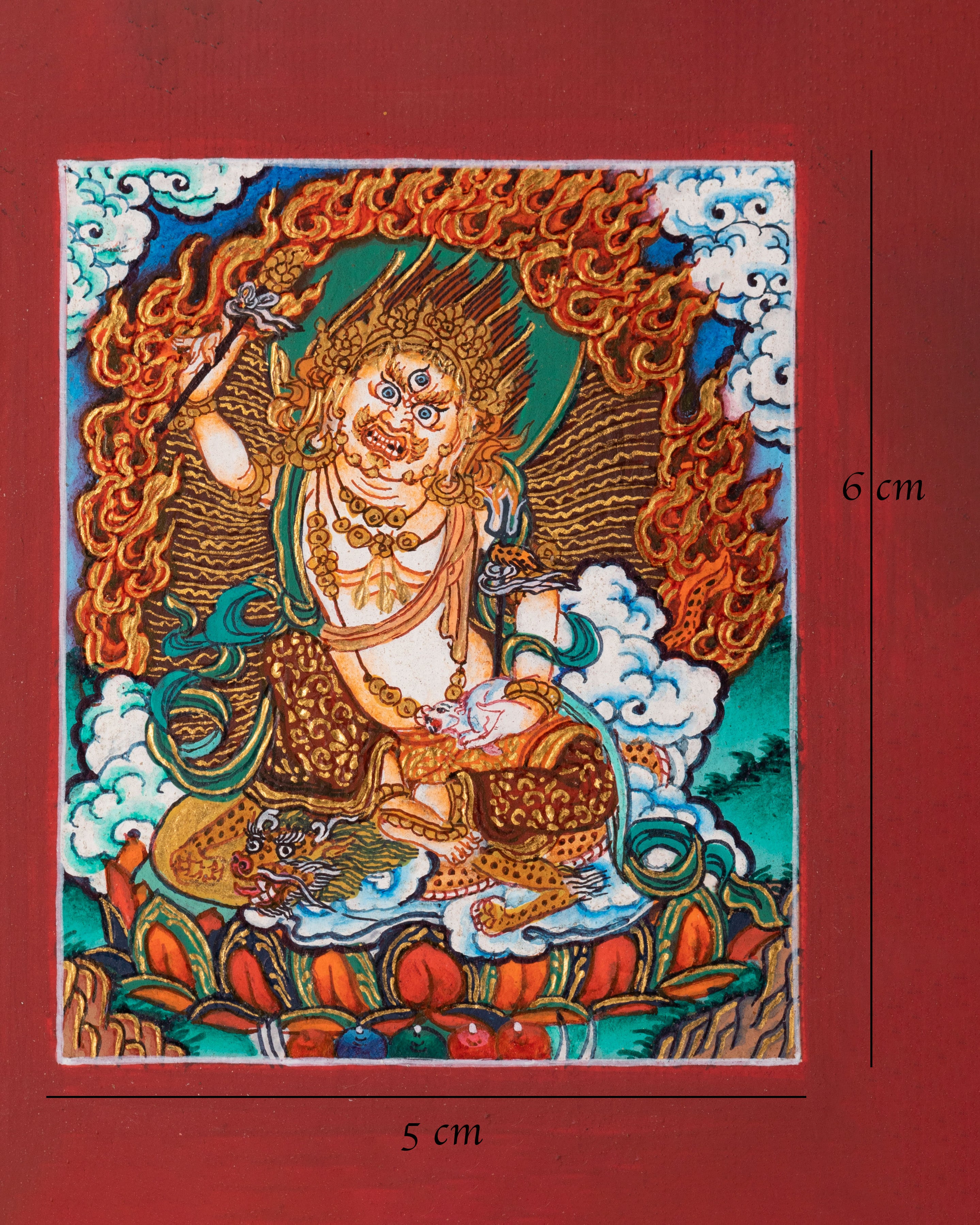 White Dzambhala Thangka For Locket | Miniature Artwork