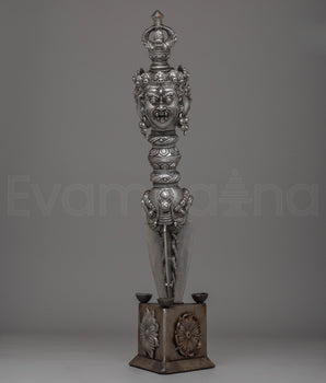 Iron Phurba for Buddhist Ceremonies |Tibetan Ritual Tool with Acrylic Color