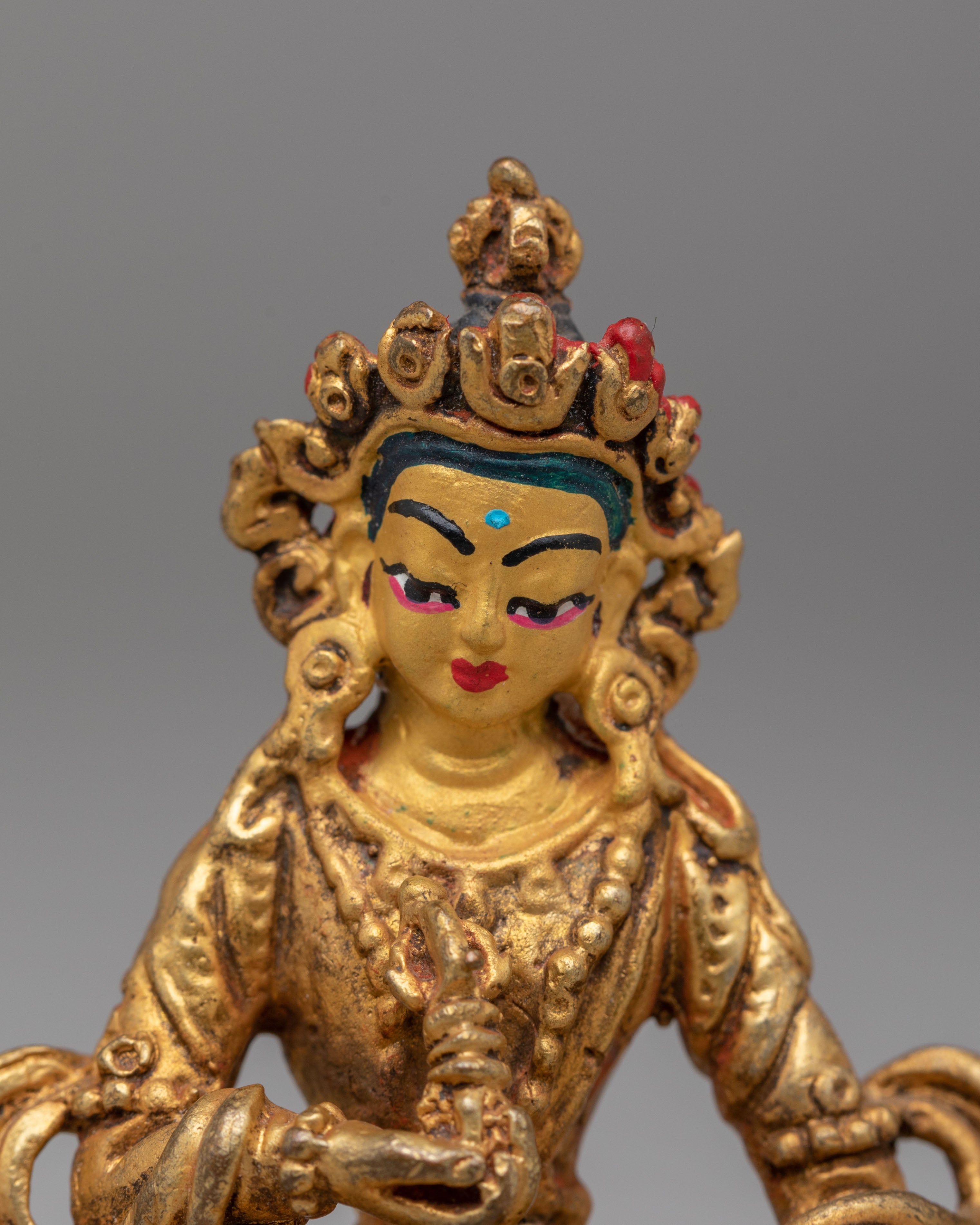 Traditional Altar Vajrasattva Statue | 24K Gold Plated Copper Buddhist Deity Figurine