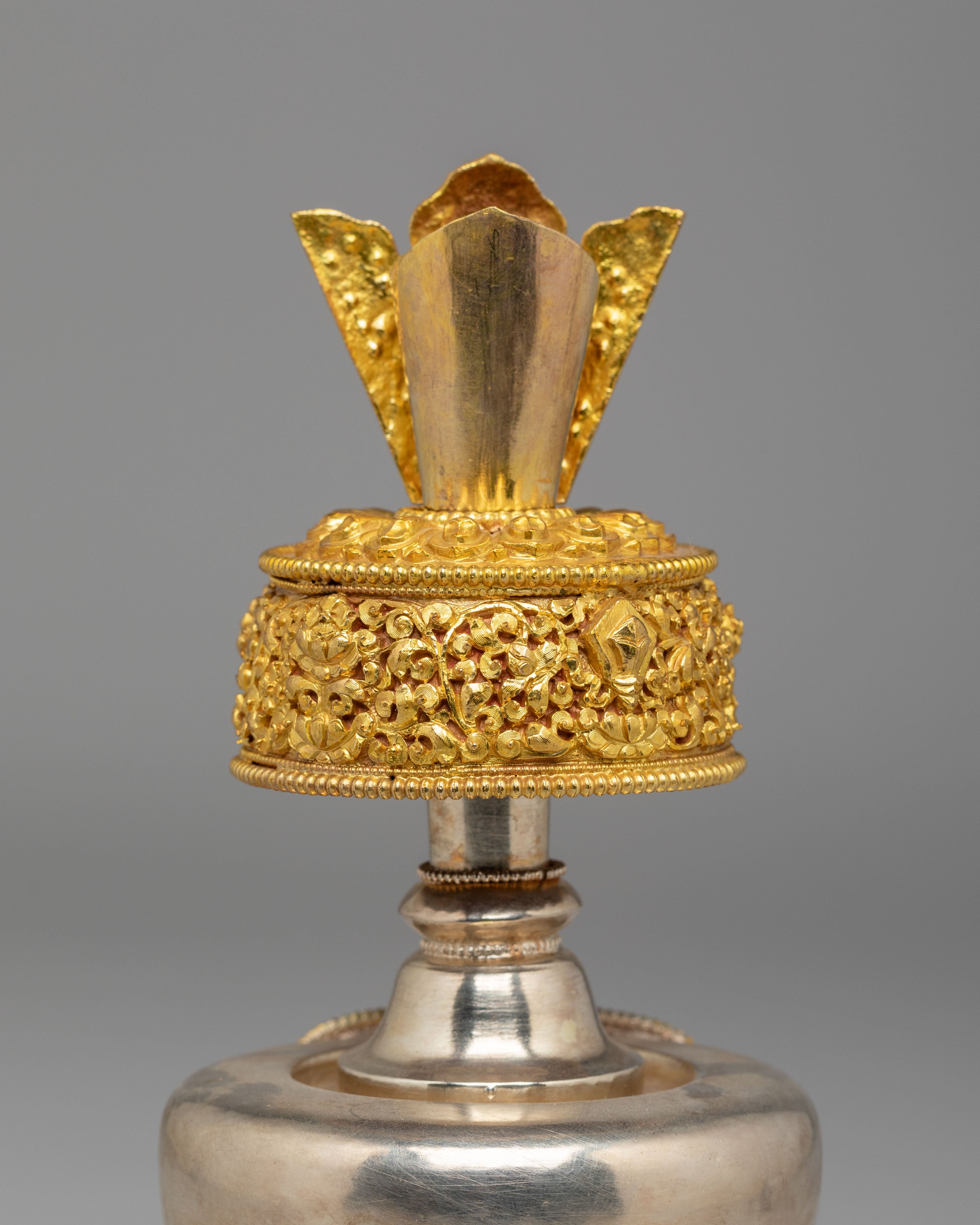 Himalayan Sacred Offering Bhumba | Gold and Silver Plated Bhumba