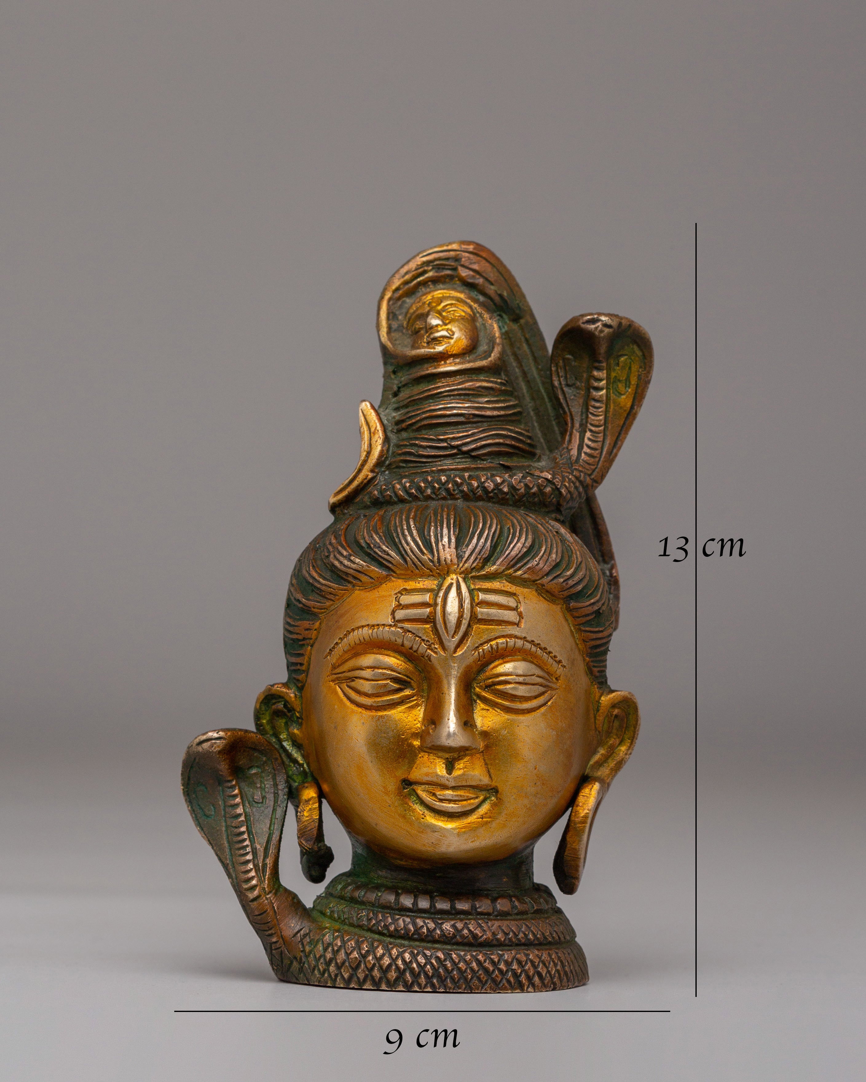 Handmade Shiva Head | Lord Shiva Brass Sculpture
