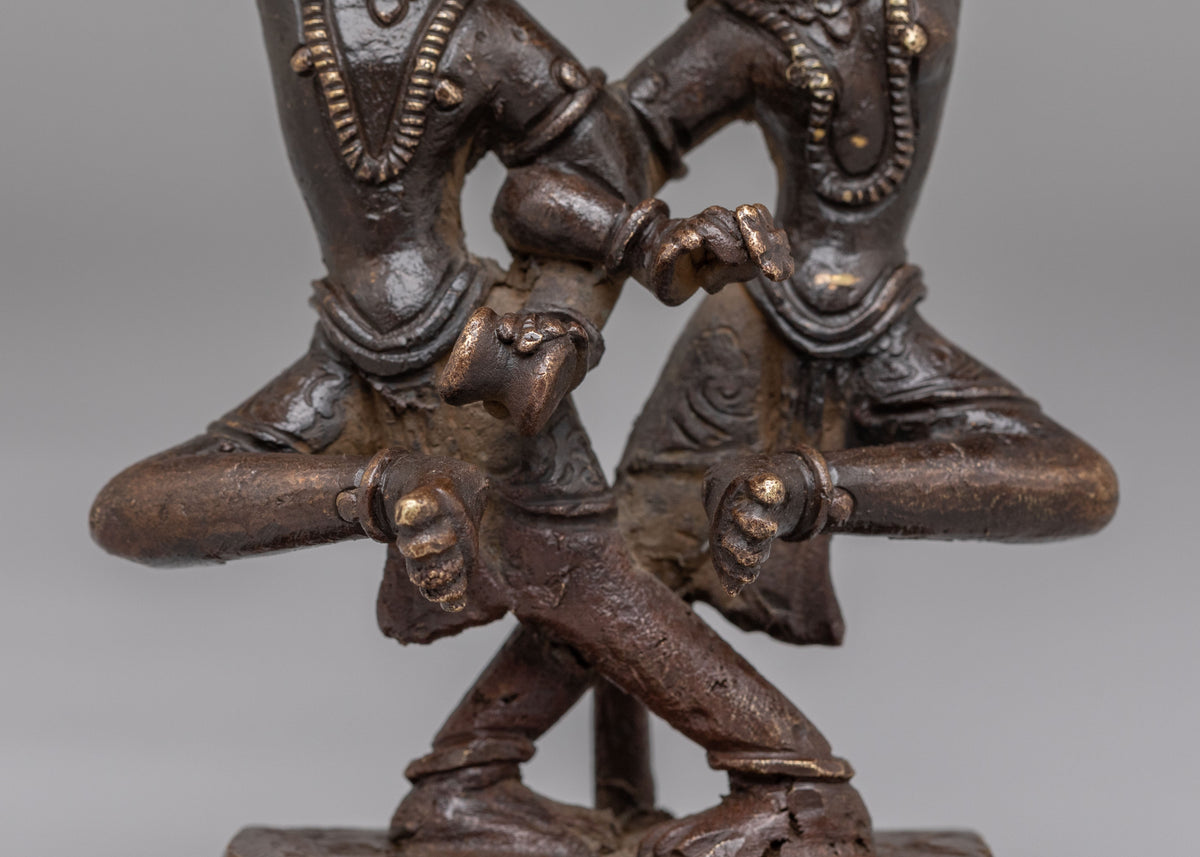 Shiva and Parvati Divine Deity Statue | Oxidized Copper Divine Couple