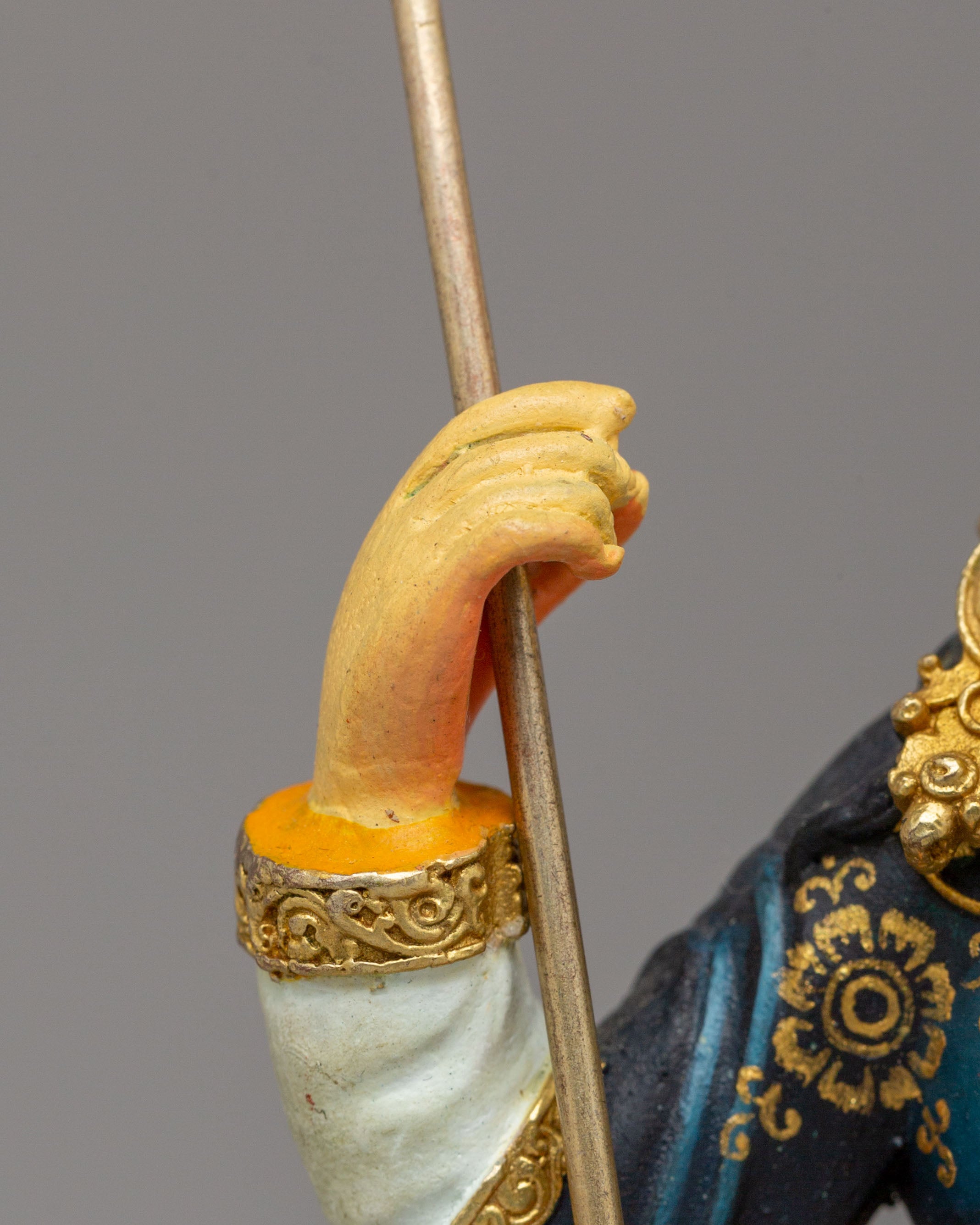 Tibetan Standing Guru Rinpoche Statue | Handcrafted Copper Figure for Altar