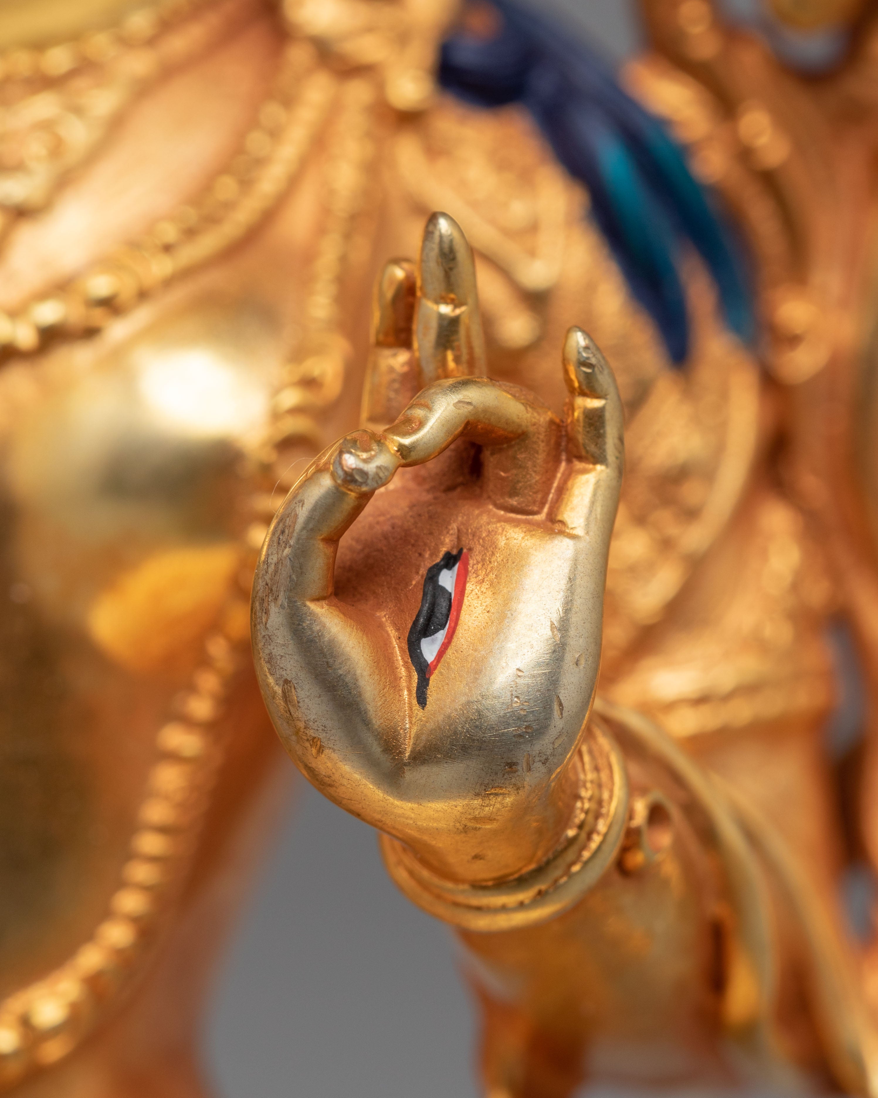Himalayan White Tara Figurine | 24K Gold Plated Sculpture