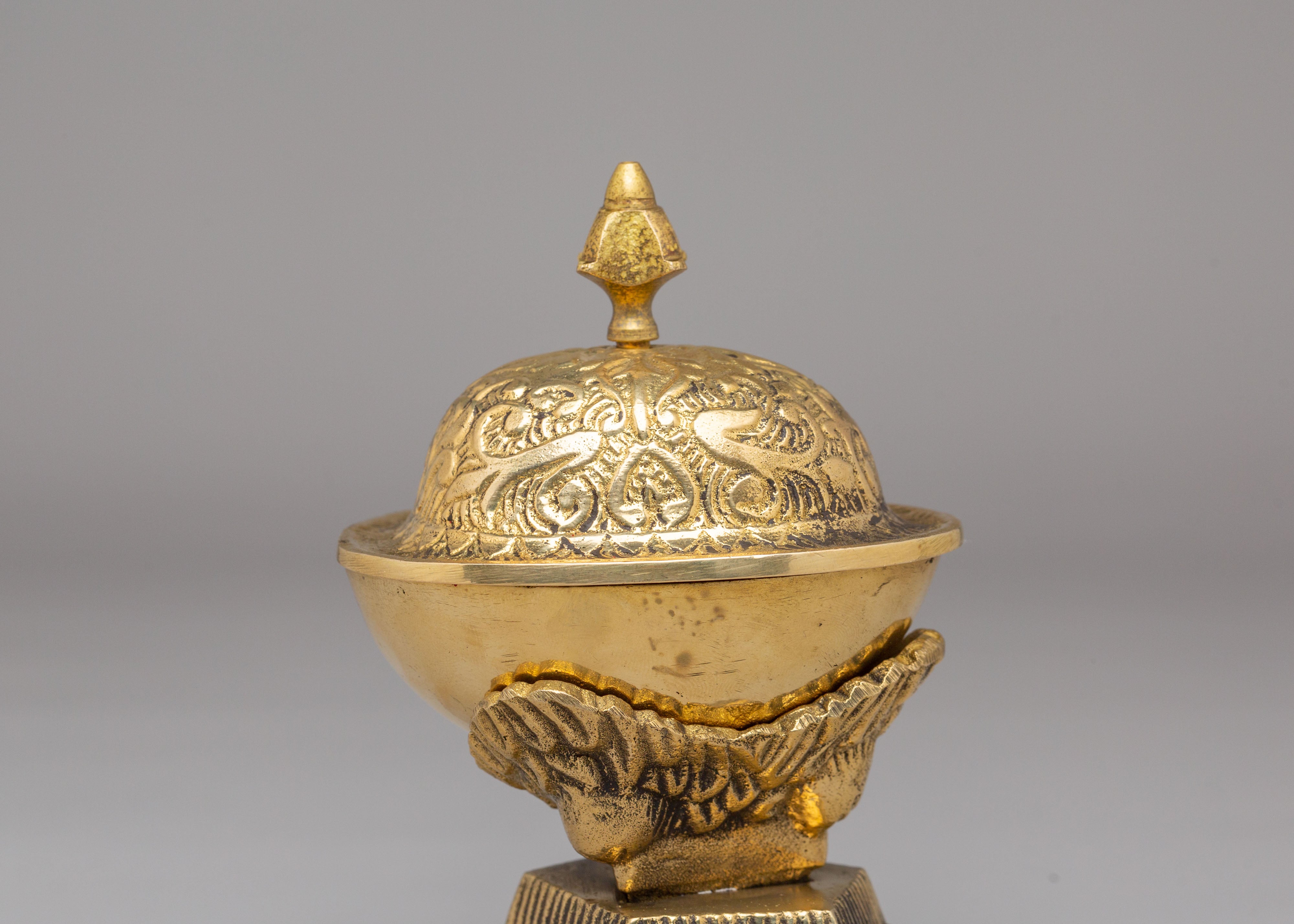 Himalayan Kapala Vessel | Brass Ritual Skull Cup for Puja