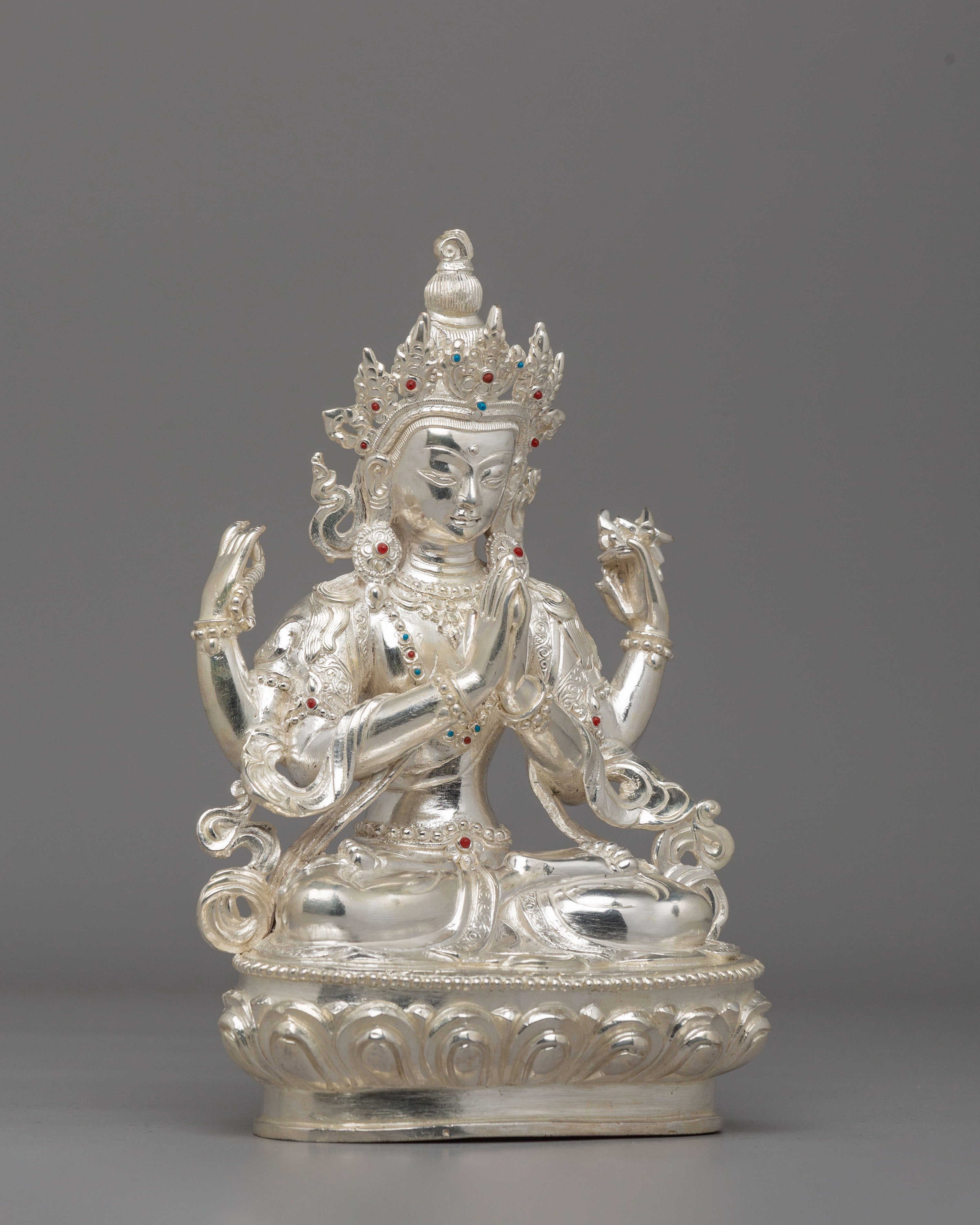 Sacred Himalayan Chenrezig Bodhisattva Statue | Symbol of Compassion