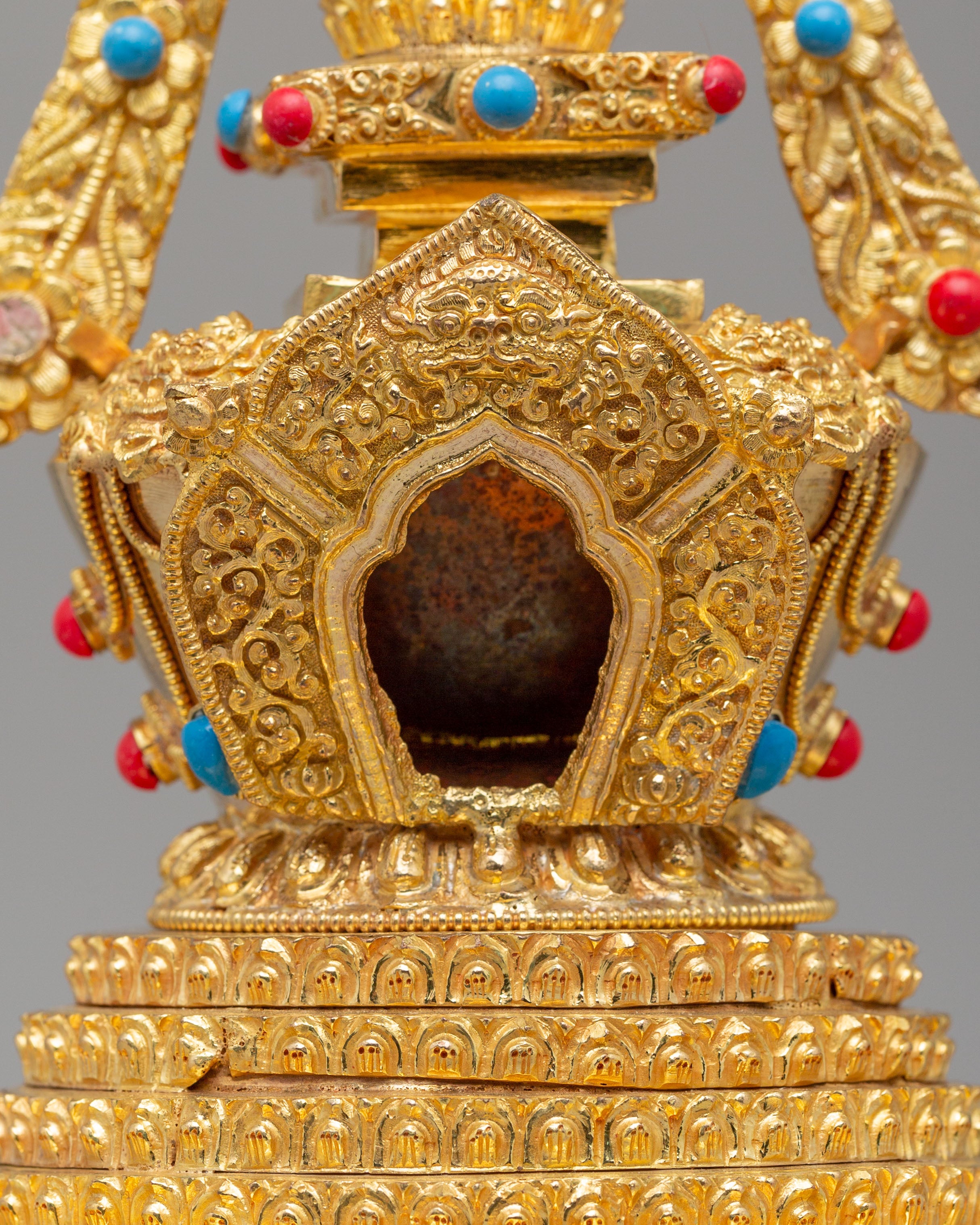 Gold Plated Altar Namgyalma Stupa | Handcrafted Tibetan Buddhist Stupa