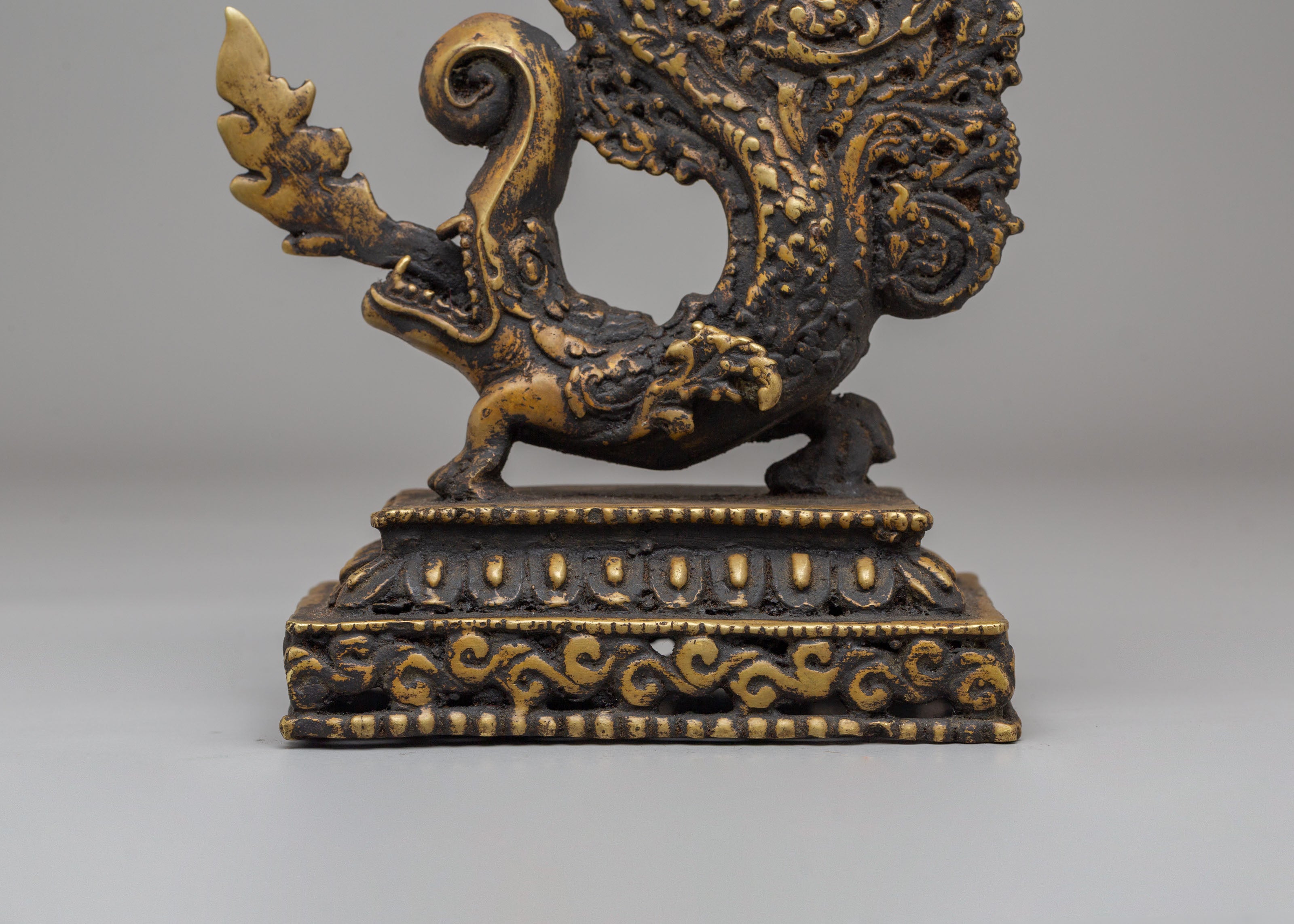 Handcrafted Dragon Decorative Set | Tibetan Ritual Dragon Figurine